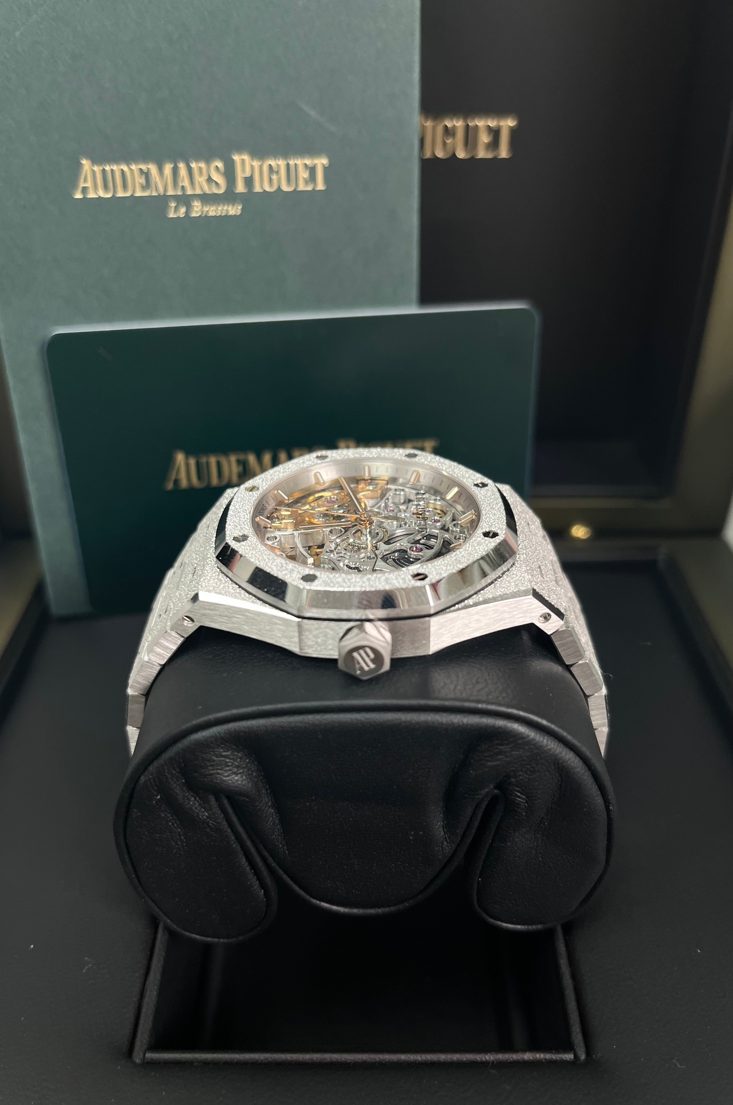 Audemars Piguet Royal Oak Double Balance Wheel Openworked Frosted Skeleton Watch - 37mm Stainless Steel Ref#15466BC.GG.1259BC.01 - Luxury Timepiece for Men, Perfect for Business Meetings & Special Occasions