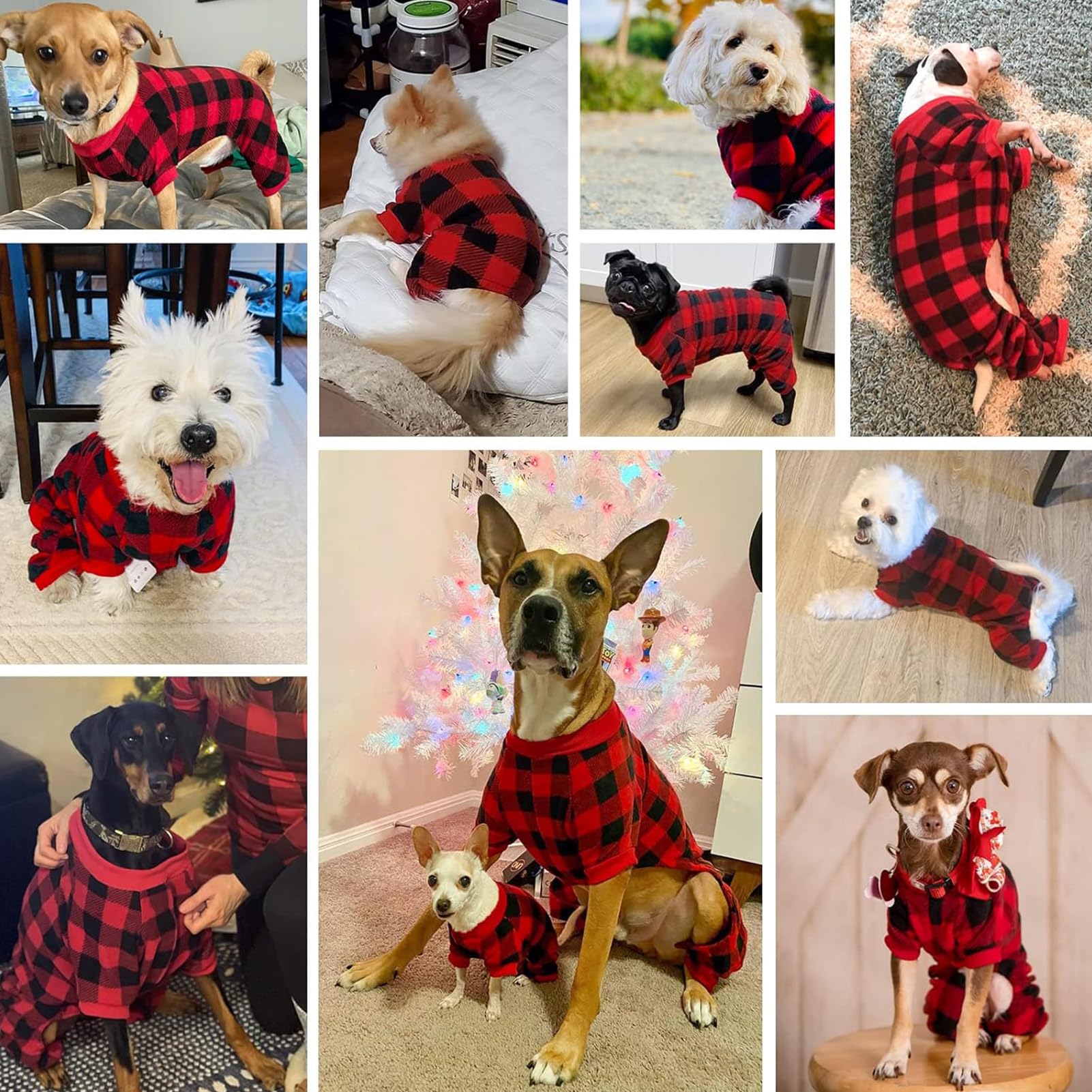 SCENEREAL Soft & Warm Dog Pajamas - Cozy Pet Sweater Onesie Outfits for Small to Large Dogs | Perfect for Winter, Christmas & Indoor Lounging | Dog Jammies Pjs for Comfortable Sleep & Cute Photo Ops