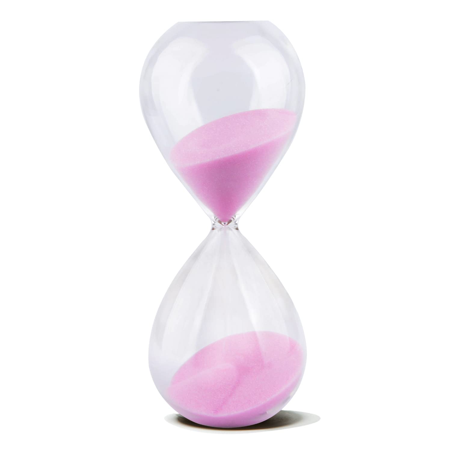 Premium HoveBeaty Hand-Blown Hourglass Sand Timer - 15 Minute Glass Time Management Tool for Productivity & Meditation (Pink) | Perfect for Office, Classroom, Yoga & Home Decor