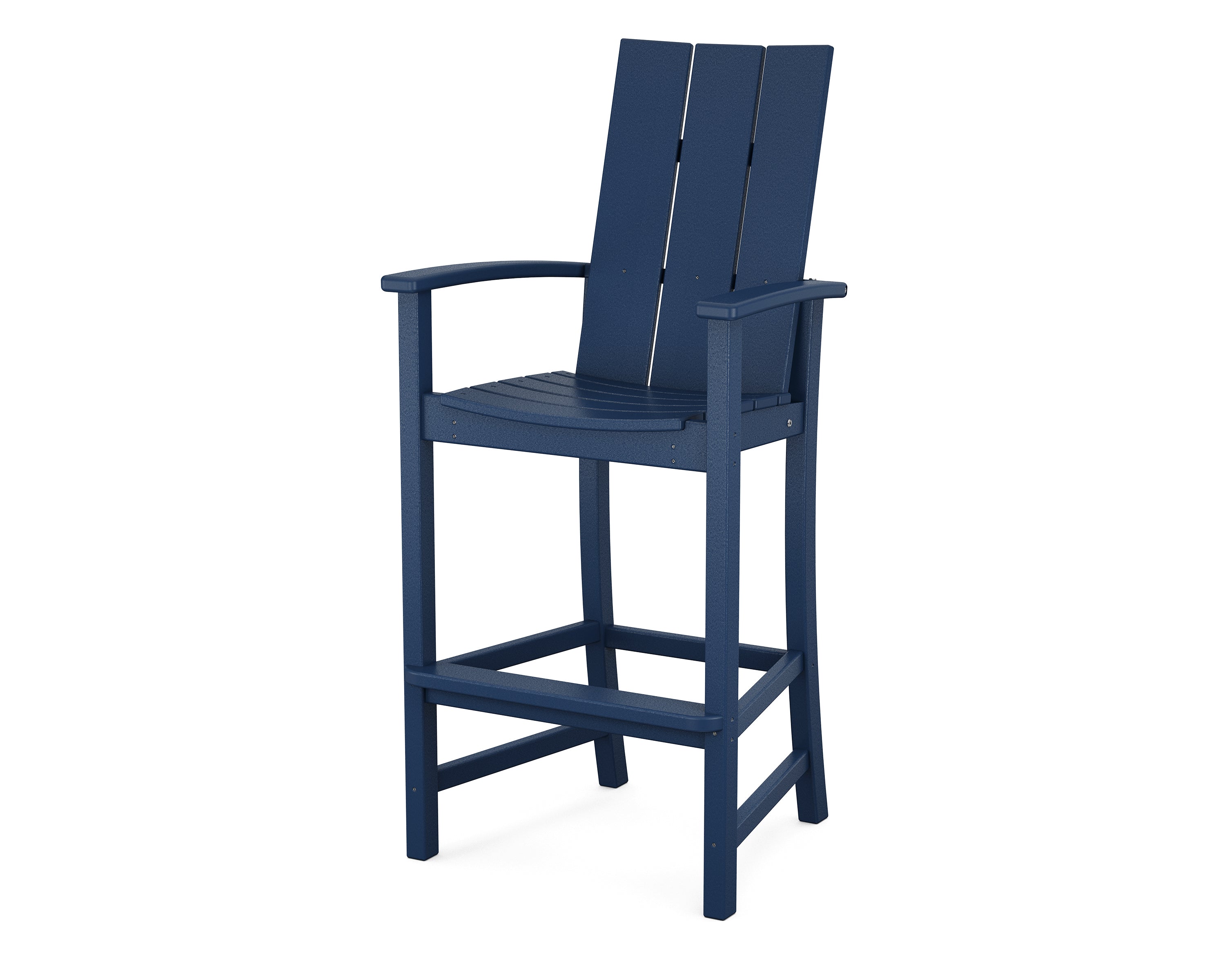 POLYWOOD Modern Adirondack Bar Chair - Outdoor Patio Furniture, All-Weather Resin Wicker Bar Stool for Backyard, Poolside & Deck - Comfortable & Durable (Set of 2)