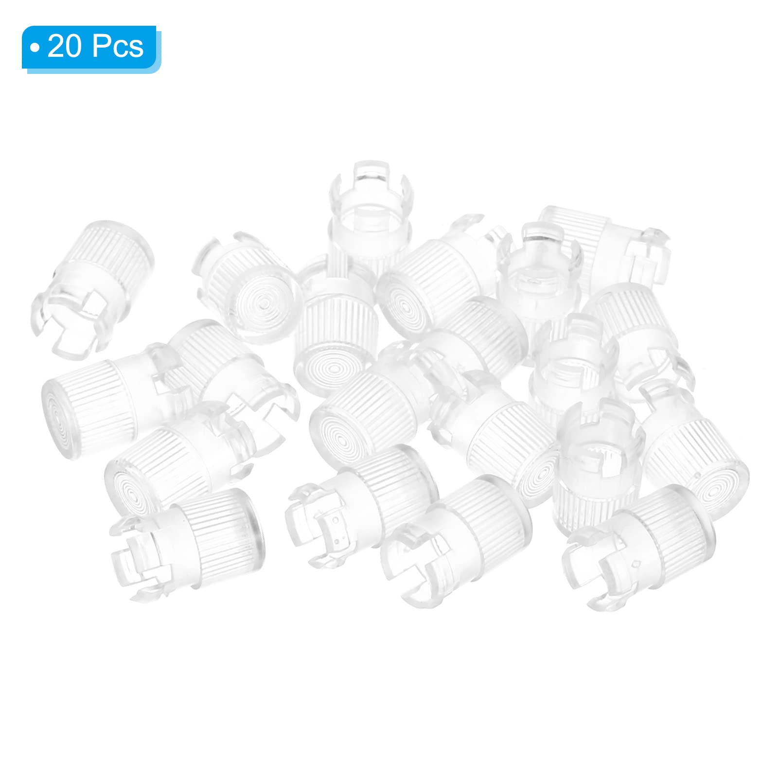 PATIKIL 20 Pack 5mm LED Lamp Sockets - Clear Light Emitting Diode Holder Caps for Bulb Bezel Mount, Panel Display & Protective Cover - Perfect for DIY Electronics, Home Lighting Projects & Display Cases