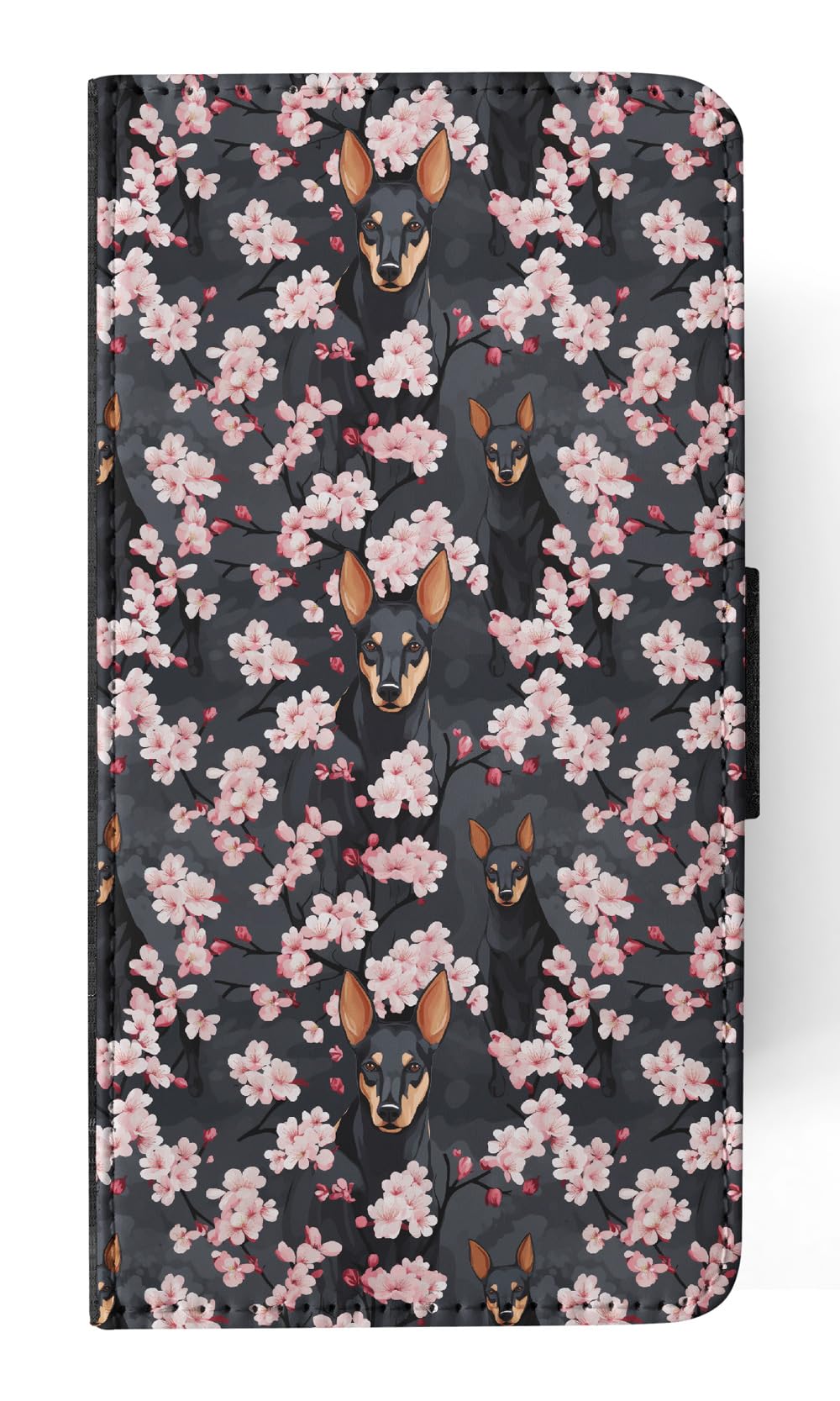 Doberman Pinscher Puppy Dog Pattern Faux Leather Flip Wallet Phone Case for Apple iPhone 15 Plus - Stylish Protective Cover for Everyday Use, Travel & Outdoors