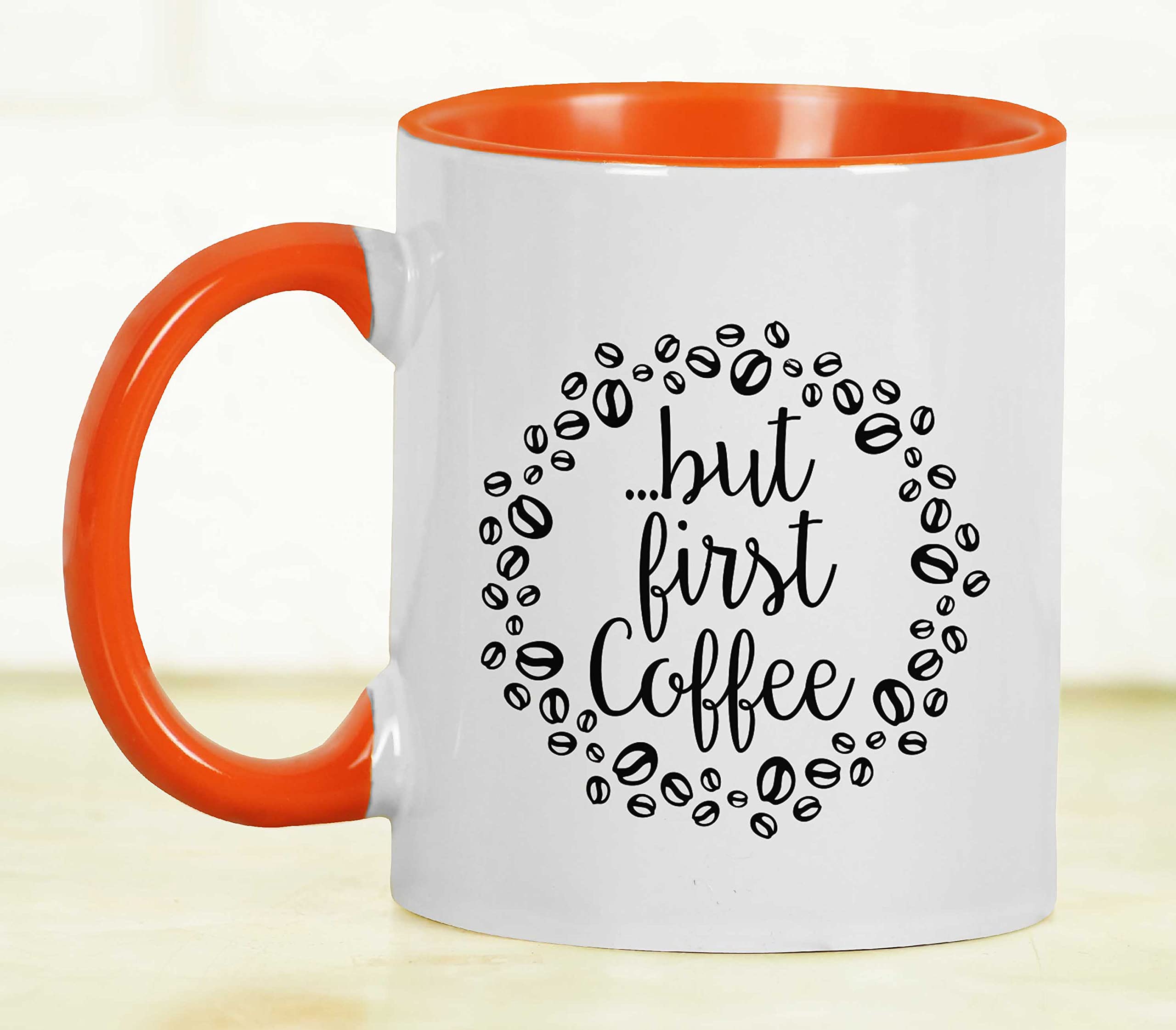 11 Oz Ceramic Coffee Mug - Funny Novelty Gift for Coffee Lovers, Perfect for Brides & Wedding Parties - Enjoy Your Morning Brew in Vibrant Orange (Great for Home, Office & Gifts) - ZX