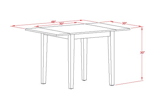 Modern 3-Piece Dining Table Set with Drop Leaf & 2 Chairs - Rectangle Wooden Table 30x48 Inch, Linen White - Perfect for Small Spaces, Breakfast Nooks & Apartment Dining