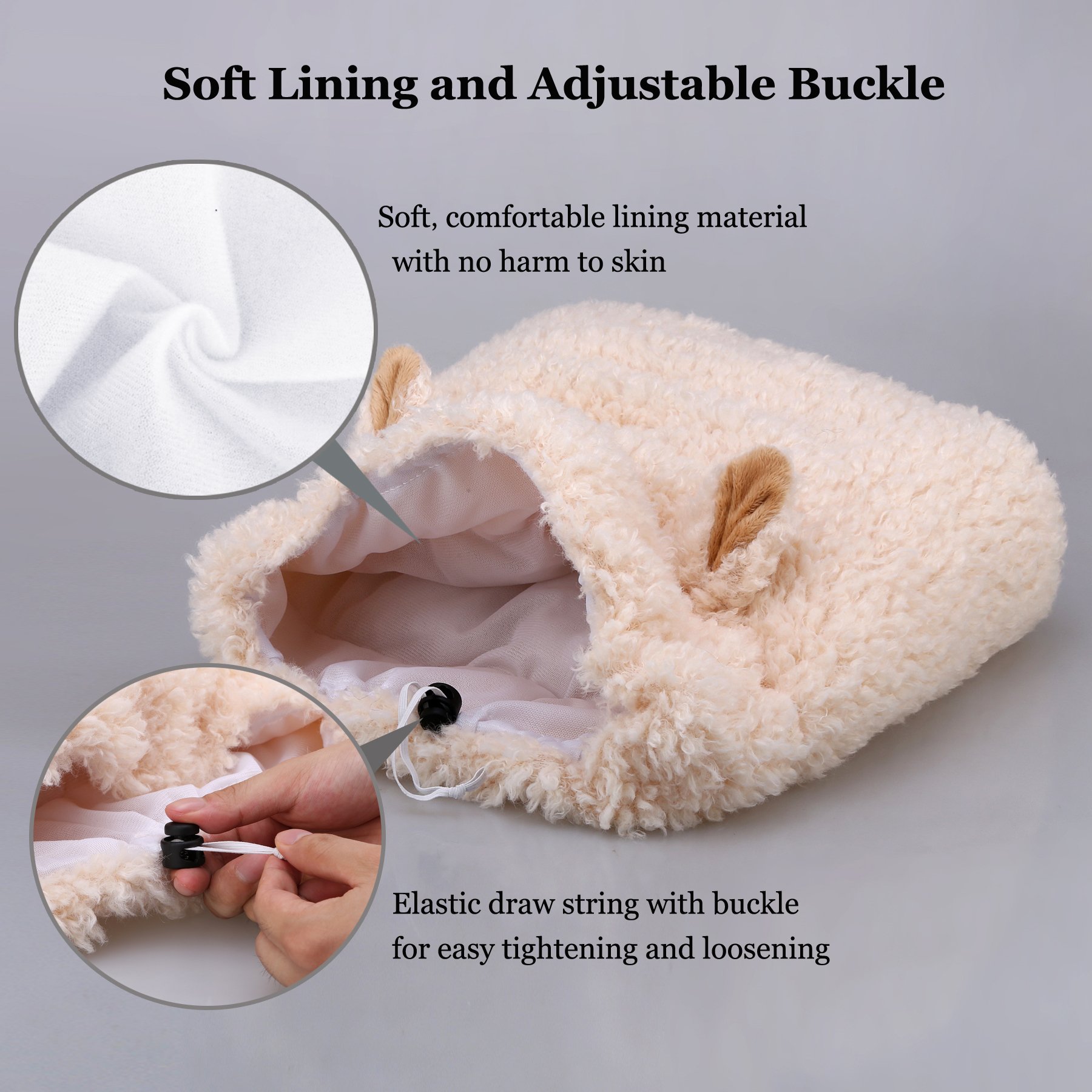 Funny Sheep Dog Costume - Cute Furry Pet Wig for Halloween & Christmas - Size L for Playful Dress-Up