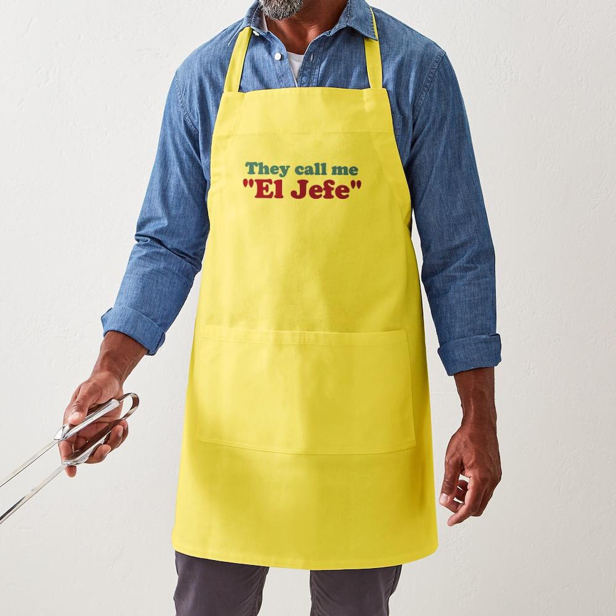 CafePress El Jefe Kitchen Apron with Pockets - BBQ Grilling & Baking Apron for Men & Women - Perfect for Cooking, Grilling, Hosting & Outdoor Parties