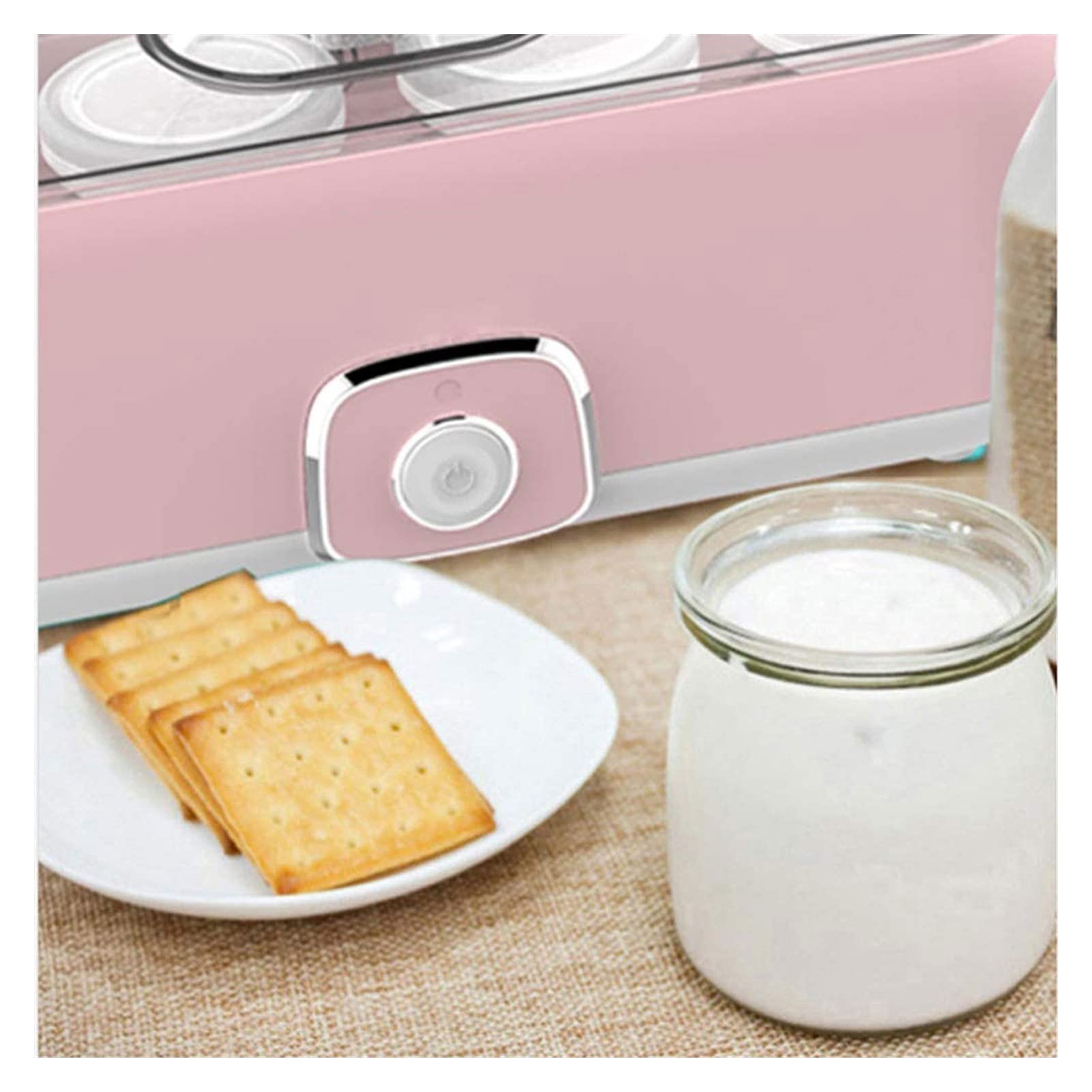 Automatic Digital Yogurt Maker Machine with 4 Glass Jars & Stainless Steel Pot - Homemade Organic Yogurt & Cheese Maker with Timer & Strainer - Perfect for Healthy Breakfast, Snacks & Keto Diet