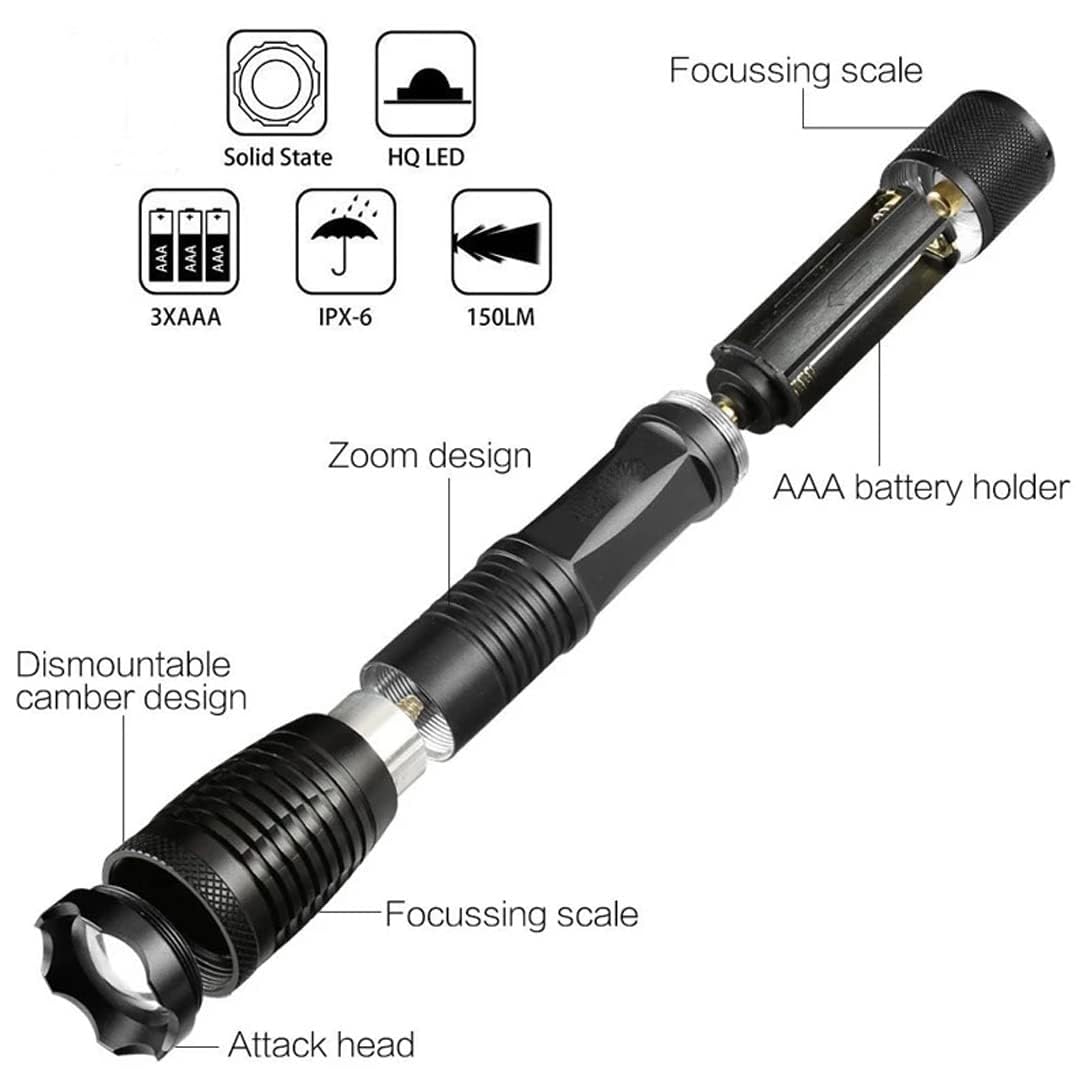 XLENTGEN 350 Yard Red Hunting Flashlight - Zoomable LED Tactical Light for Coyote, Hog, Varmint & Fox Hunting - Includes Pressure Switch, Rail Mount & Scope Mount - Perfect for Night Vision & Predator Hunting