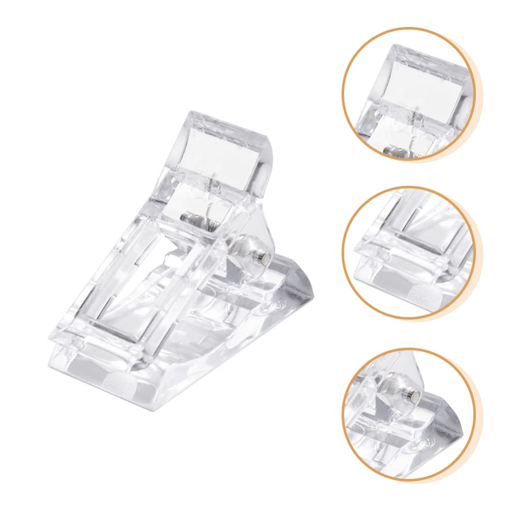 EXCLUZO 12PCS Transparent Nail Tips Clip - False Nail Extension Kit with Finger Clamps for Acrylic & Gel Nails - Professional Manicure Tool for Salon & Home Use - Perfect for DIY Nail Art & Nail Extension