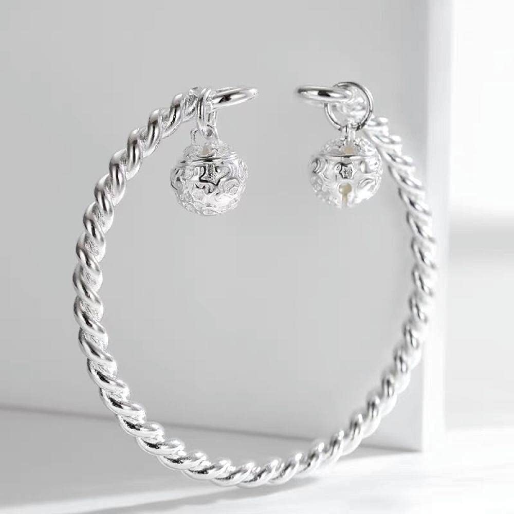 **Elegant Adjustable 925 Sterling Silver Bangle Bracelet for Women - Hand Braided Crystal Cuff Bracelet - Perfect for Gifts, Parties & Everyday Wear**