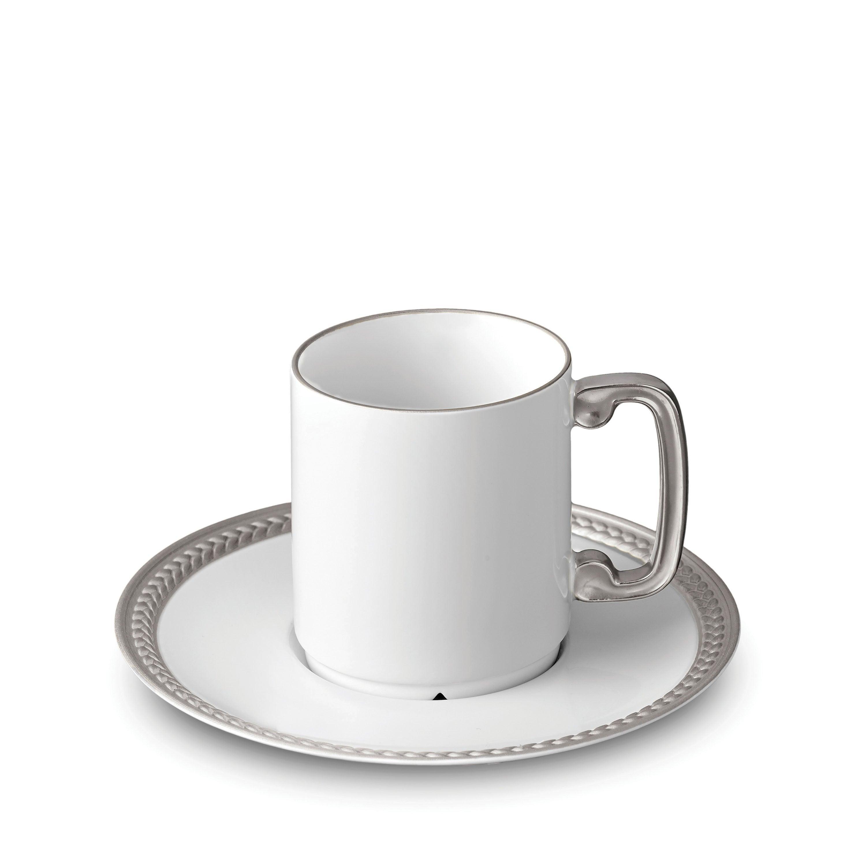 Braided Silk Espresso Cup and Saucer Set - Elegant Coffee Cup for Home, Office, and Cafe Use - Perfect for Espresso, Cappuccino, and Tea