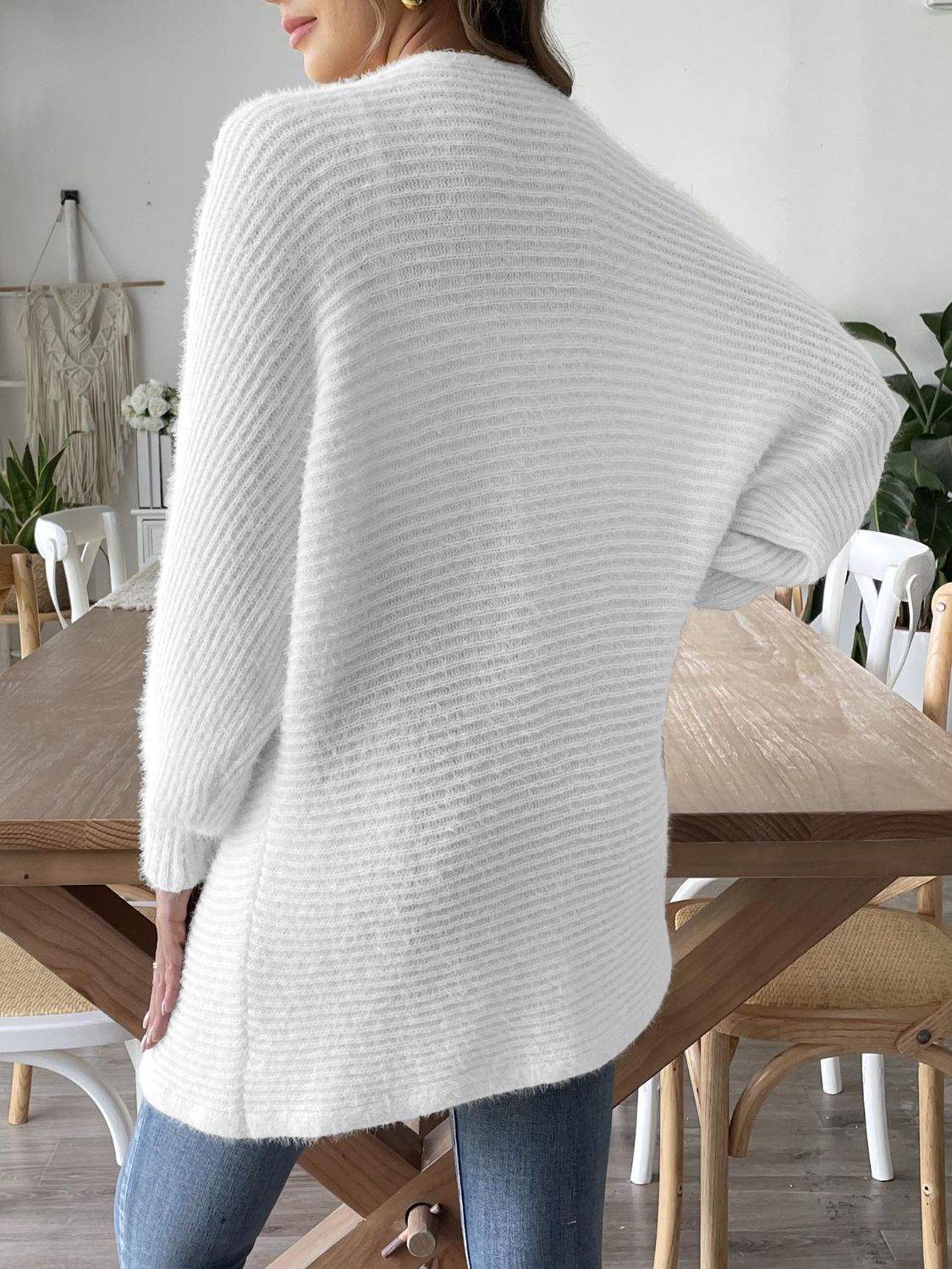 Women's Open Front Long Sleeve Knit Cardigan Sweater - Lightweight Loose Fit Cover Up for Fall & Winter - Perfect for Office, Layering or Casual Outfits