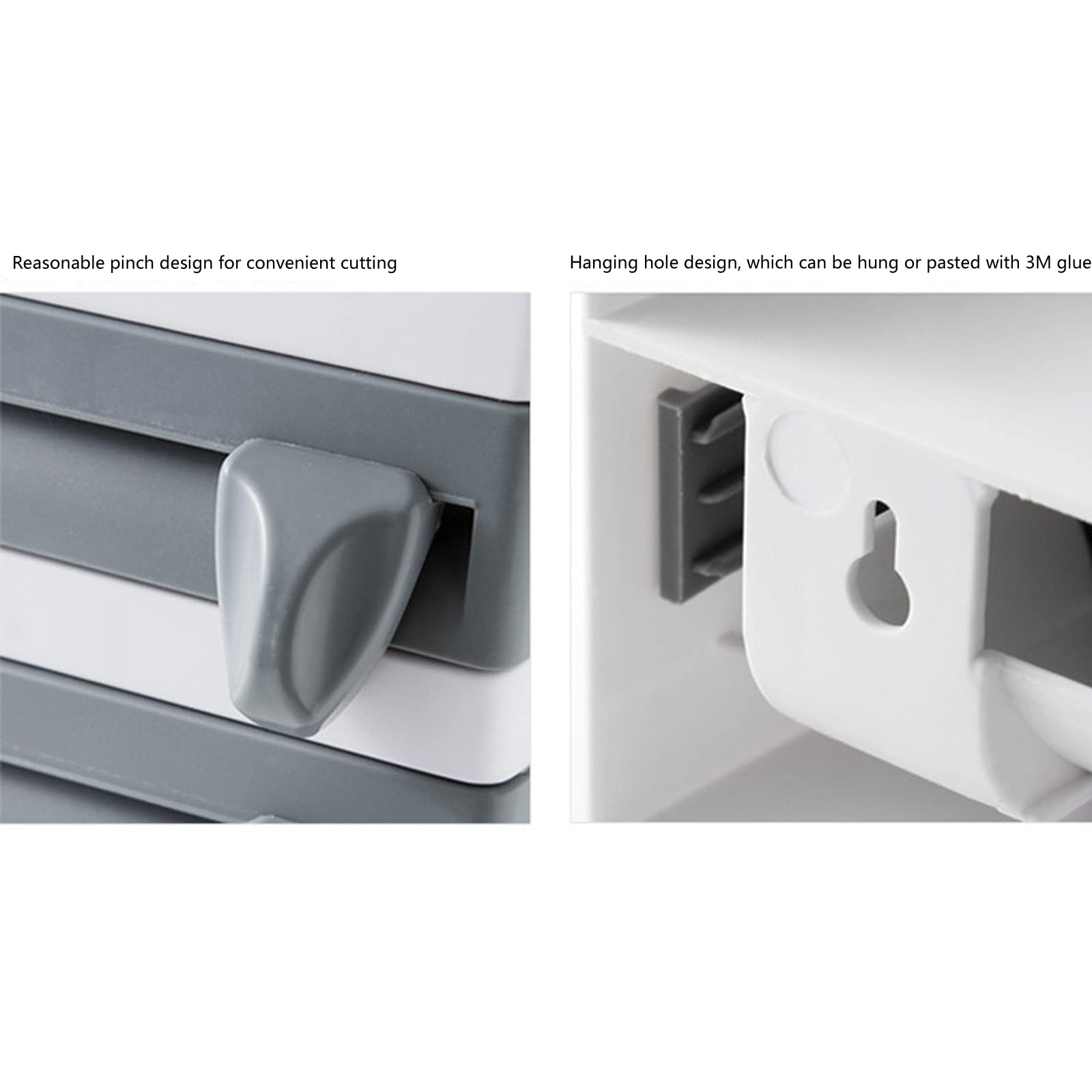 4-in-1 Wall Mount Paper Towel Holder with Aluminum Foil Dispenser & Plastic Wrap Cutter - Space Saving Kitchen Organizer for Paper Towels, Cling Film, Wax Paper & Foil - Perfect for Small Kitchens, RVs & Camping