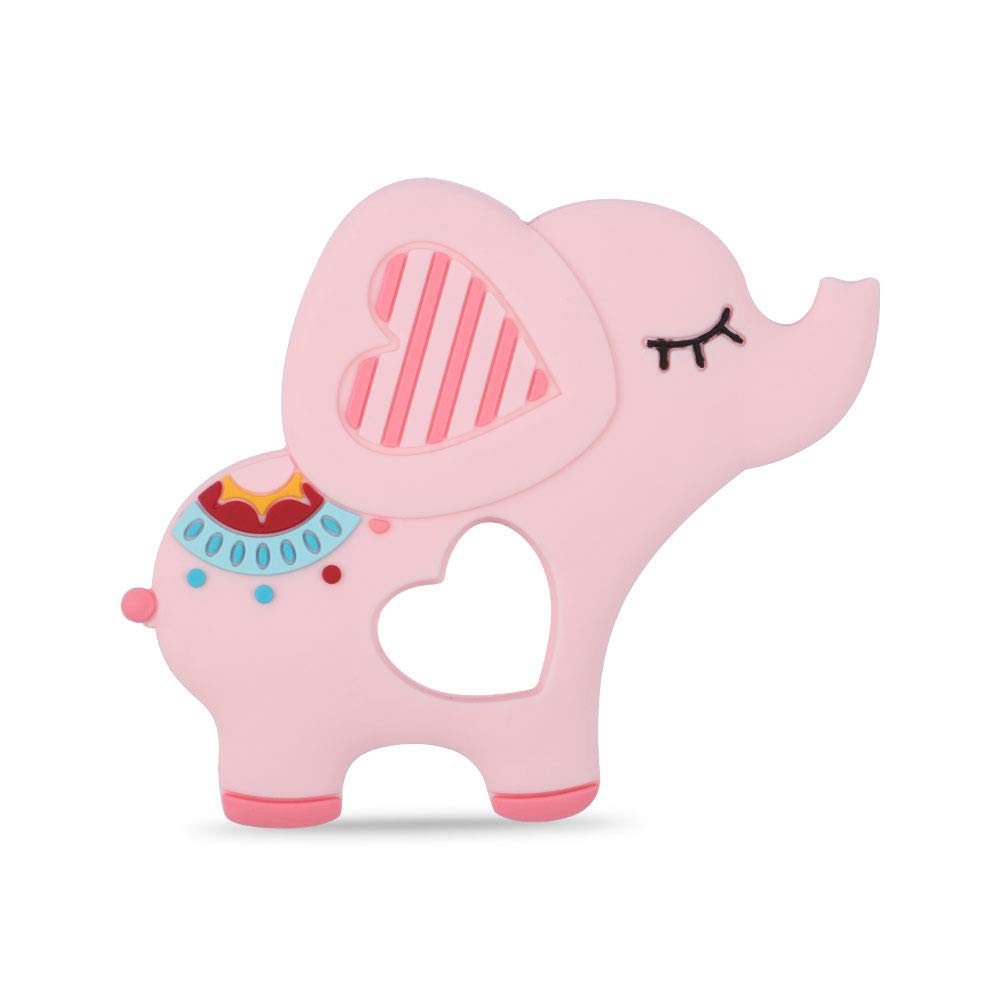 Organic Baby Silicone Teether - BPA Free Sensory Chew Toys for Infant Teething Pain Relief | Freezer Safe & Food Grade | Perfect Shower Gift for Boys & Girls (Elephant Design) | Ideal for Home, Travel & Daycare Use