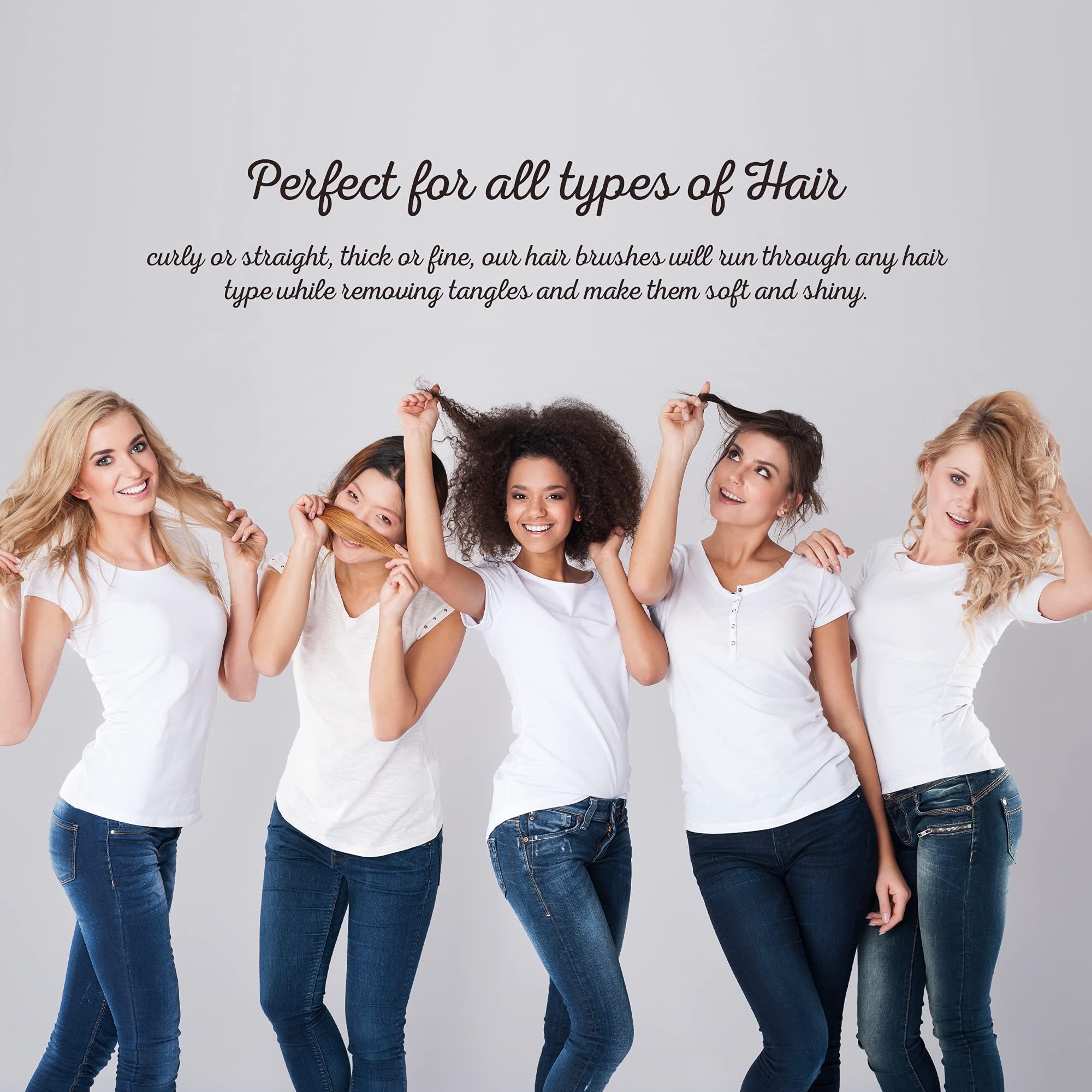 Premium Curved Vented Boar Bristle Hair Brush - Anti-Static Detangling Styler for Thick, Fine & Curly Hair | Wet/Dry Use | Fast Blow Drying | Long & Short Hair Care | Perfect for Salon Styling & Home Use