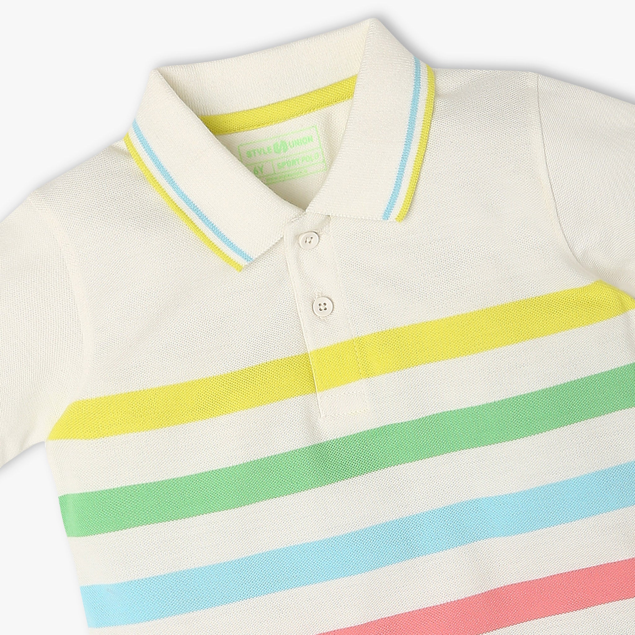 Boys' Striped Polo Neck Half Sleeve T-Shirt - Breathable Cotton Sport Shirt for Active Kids - Perfect for School, Sports & Casual Wear