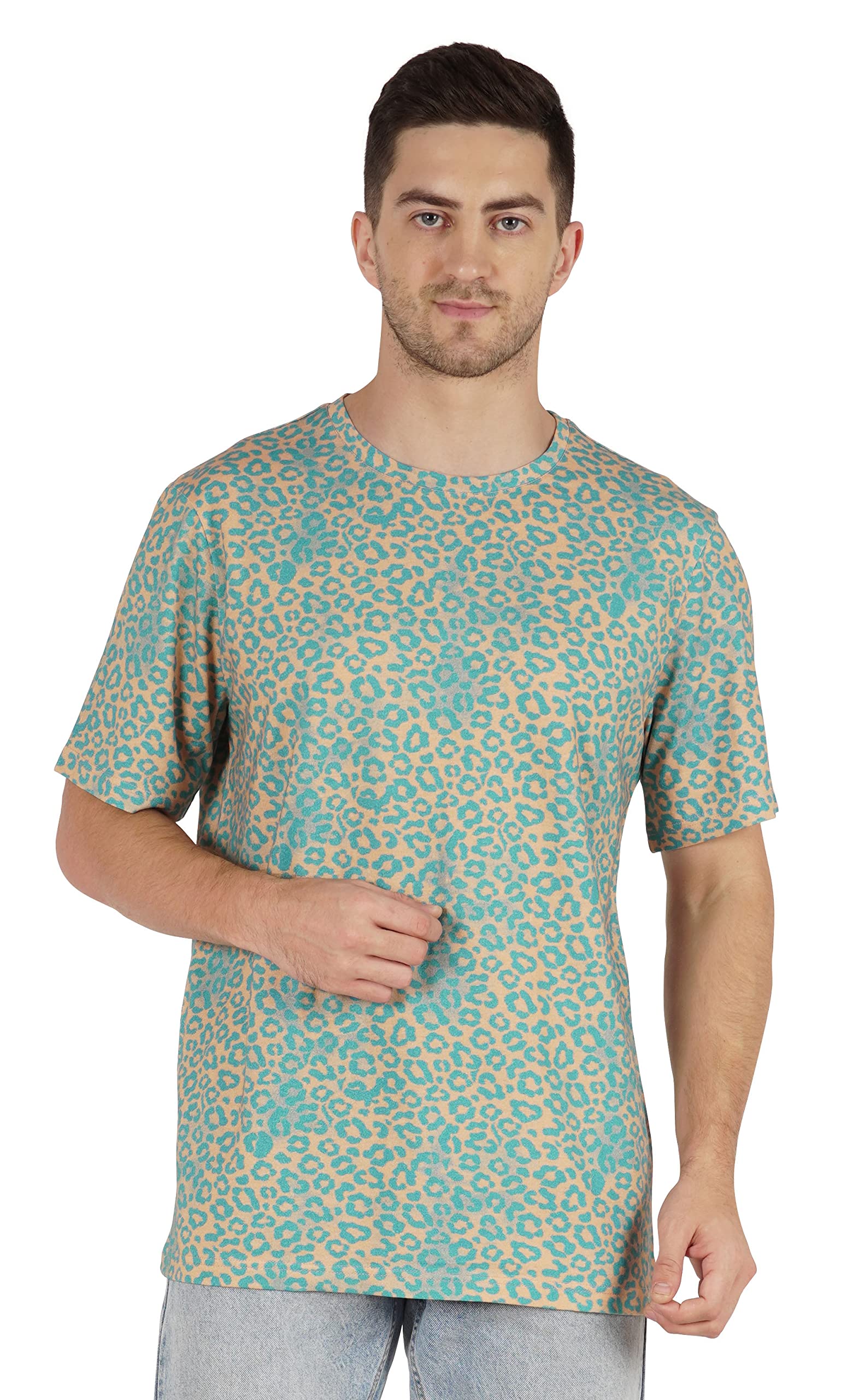 Inkmeso Men's Half Sleeve Loose Fit Printed Casual T-Shirt - Breathable Cotton Tee for Beach, Holiday, Summer Outfits & Streetwear Fashion
