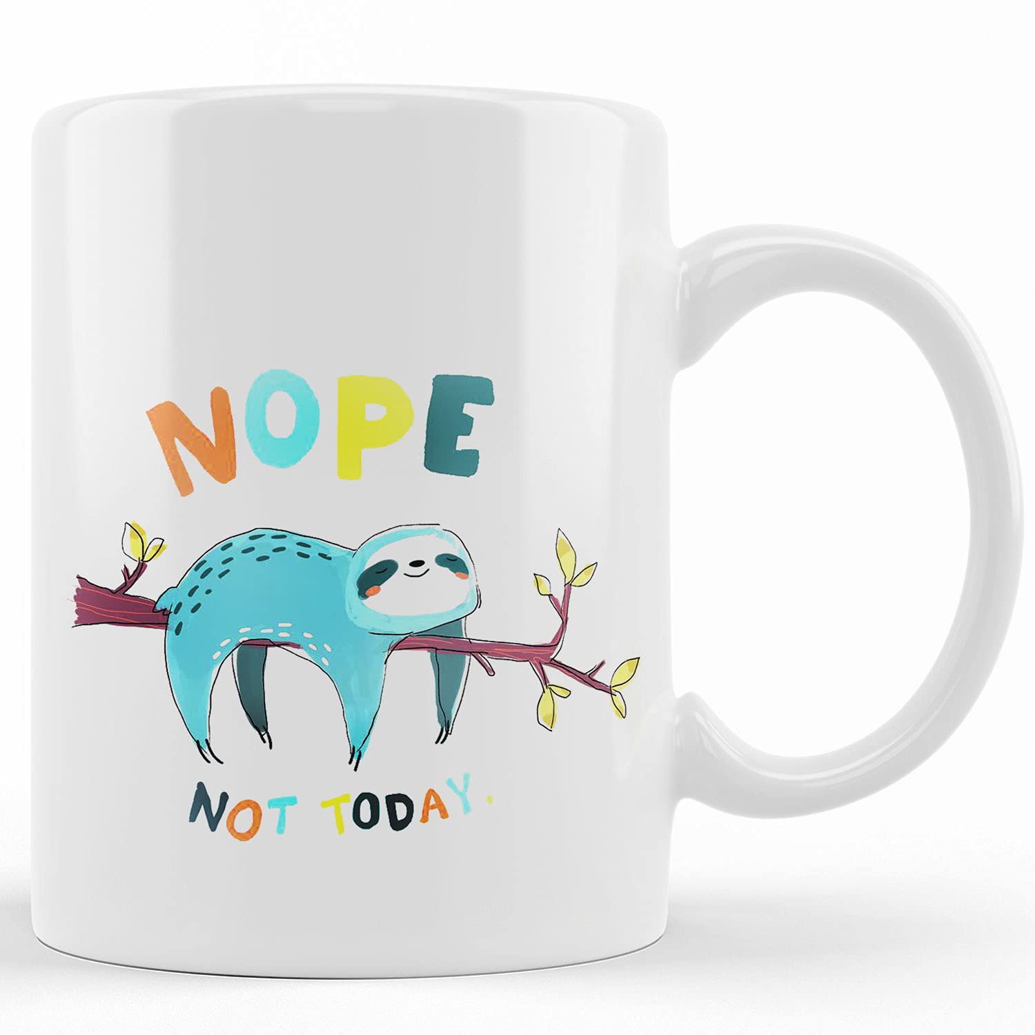 Personalized 'Nope Not Today' Funny Coffee Mug - Ceramic Novelty Tea Cup for Her - Perfect Birthday, Christmas & Holiday Gift - Great for Office, Home & Gifting