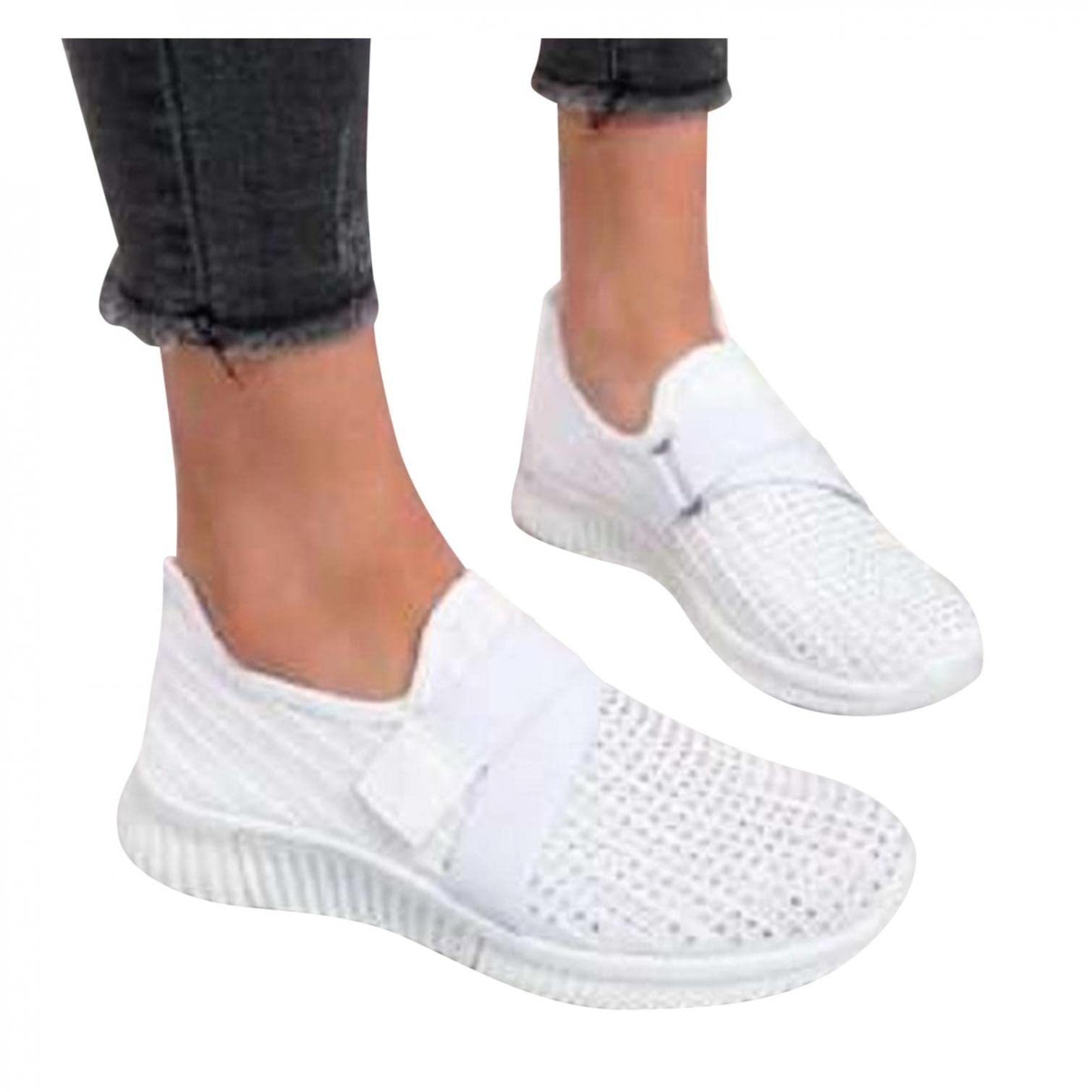 Xudanell Women's Slip-On Sneakers - Lightweight Mesh Running Shoes with Rubber Sole & Platform for Exercise, Walking & Casual Wear