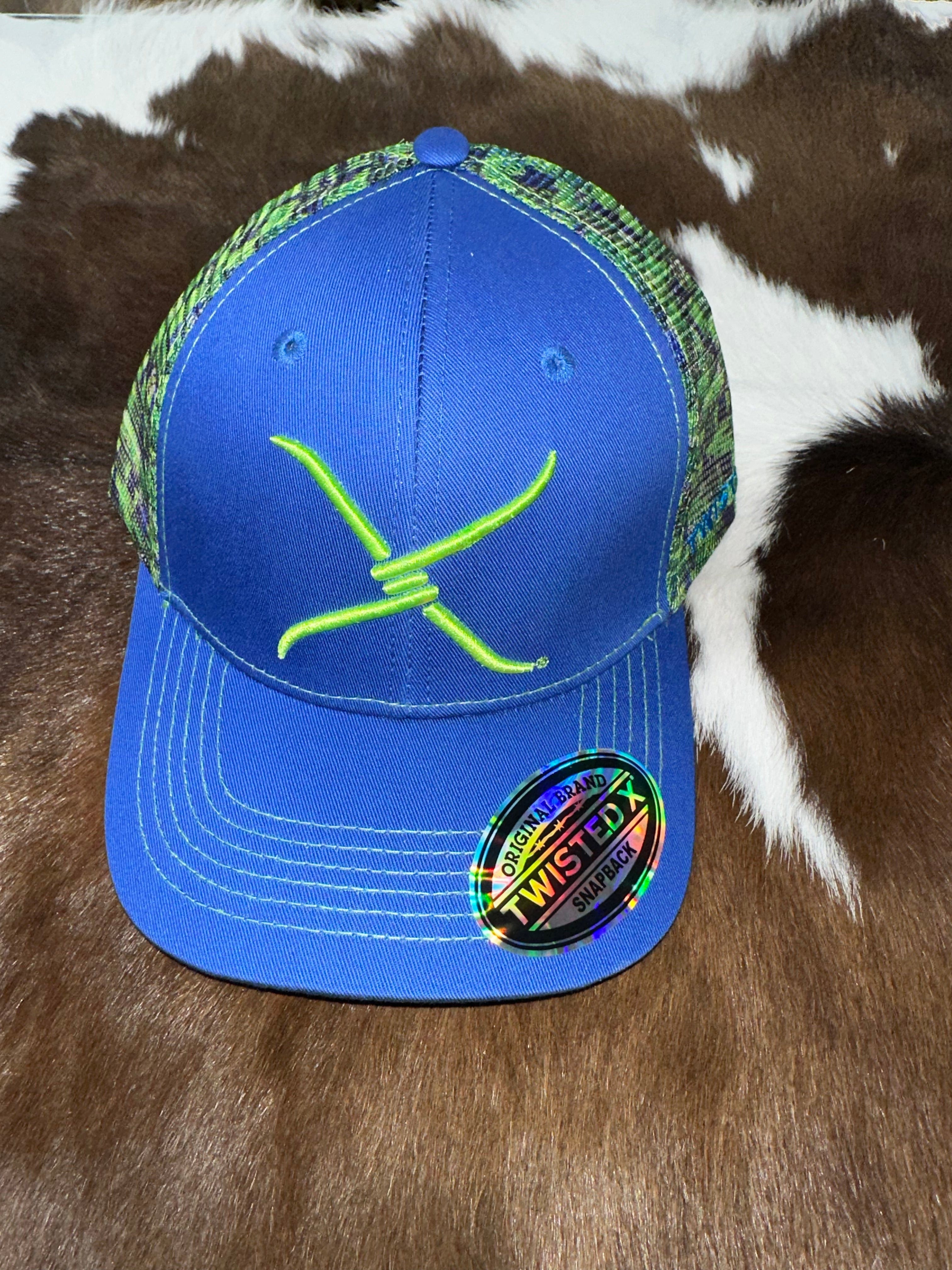 Twisted X Men's Ball Cap - Blue & Green Adjustable Baseball Hat for Outdoor Activities, Hiking, and Casual Wear