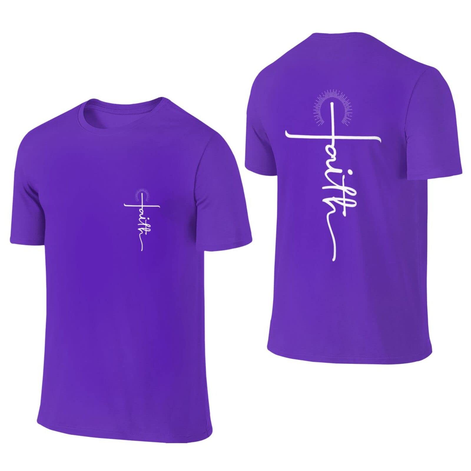 Religious Christian T-Shirts for Men - Jesus Cross Faith Graphic Tees, 100% Cotton Short Sleeve Shirts for Church, Bible Study & Everyday Wear