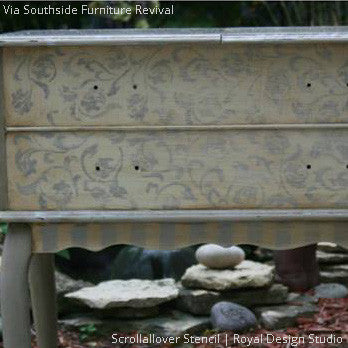 Scrollallover Wall Stencil - DIY Decorative Painting Template for Home & Furniture - Perfect for Bedroom, Nursery, Living Room Accent Walls
