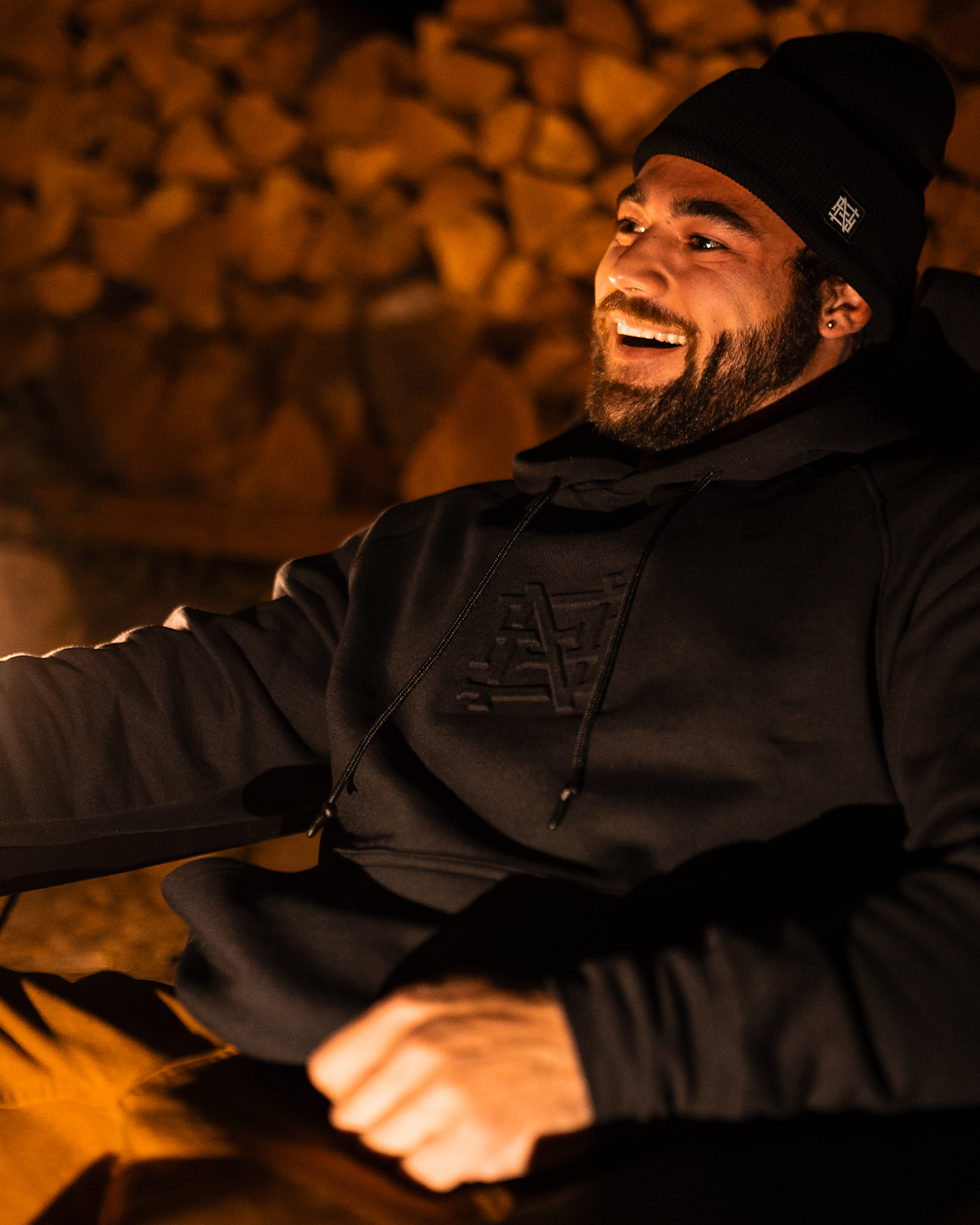 Stylish Black Embossed Pullover Sweatshirt for Men & Women - Perfect for Casual Wear, Outdoors, and Layering