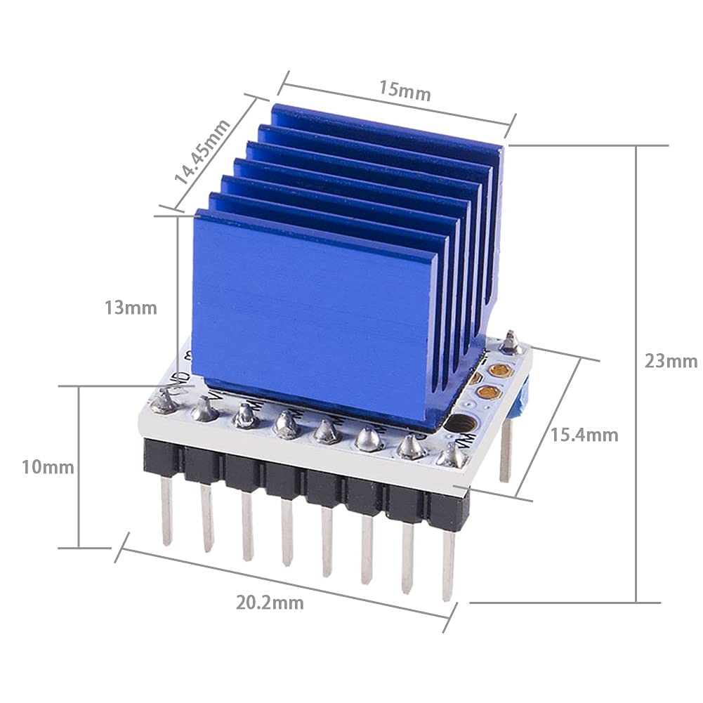 4PCS TMC2208 Stepper Motor Driver Module V1.2 with Heat Sink for 3D Printers - Compatible with Ender-3 Pro, CR-10, RAMPS 1.4, MKS Gen & Mega i3 - Perfect for Silent Printing & Precise Motion Control