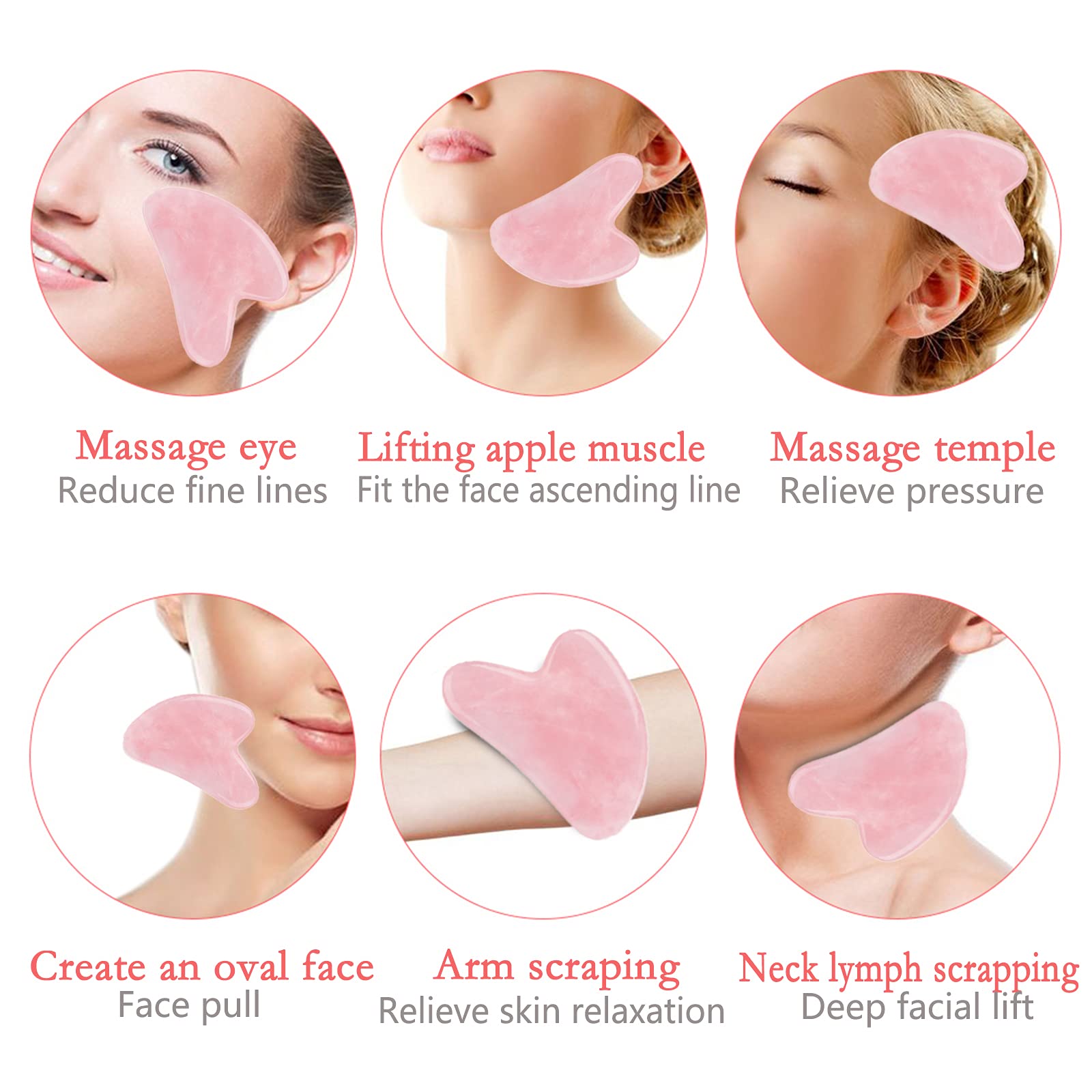 Natural Rose Quartz Jade Roller & Gua Sha Set - Facial Massage Tools for Skin Care, Anti-Aging & Lymphatic Drainage - Pink Beauty Roller for Face & Neck (Perfect for Daily Skincare Routine & Relaxation)