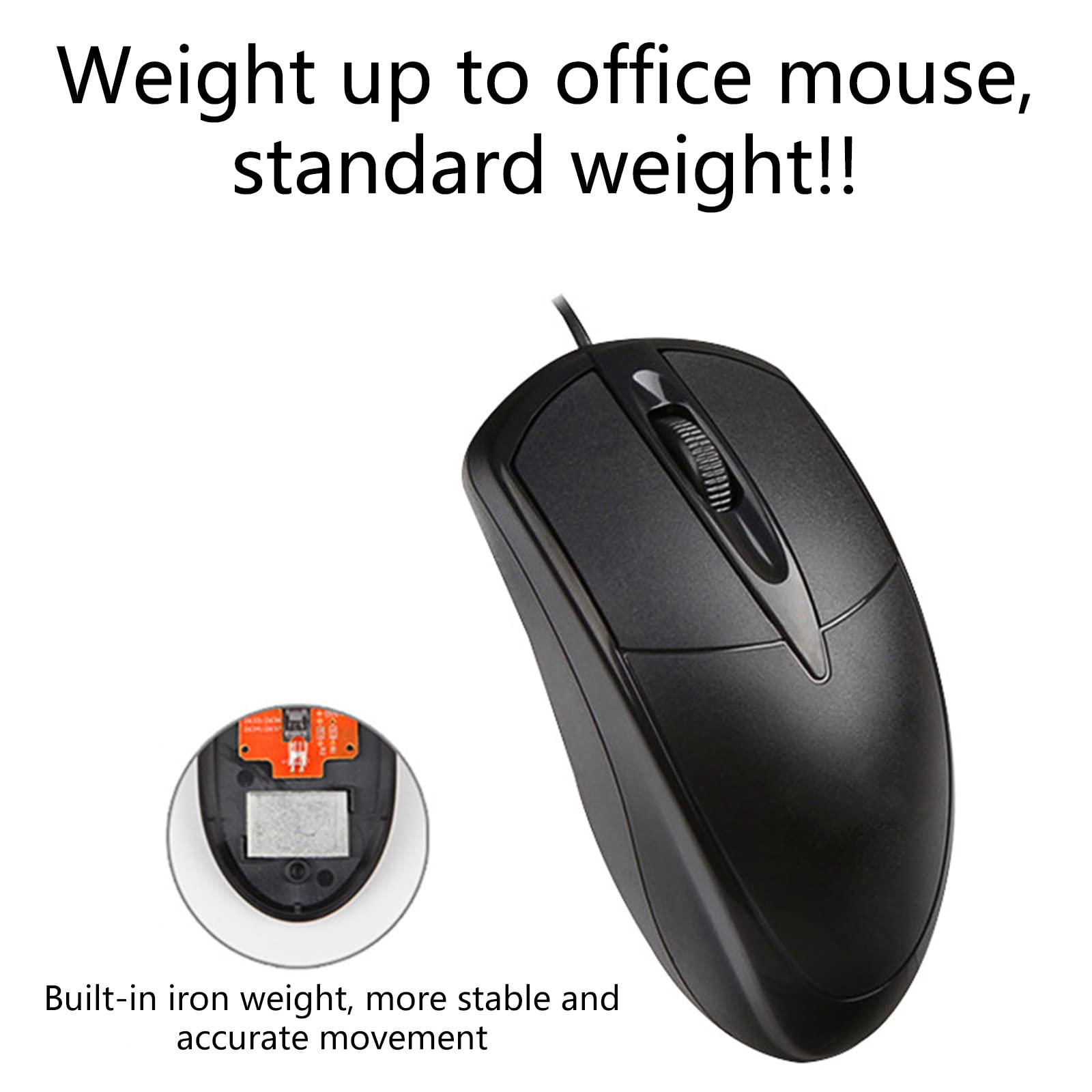 FUXIU USB Gaming Mouse - 1000DPI Ergonomic Optical Computer Mouse with 3 Buttons for PC, Laptop, Notebook | Perfect for Gaming, Office Work & Home Use
