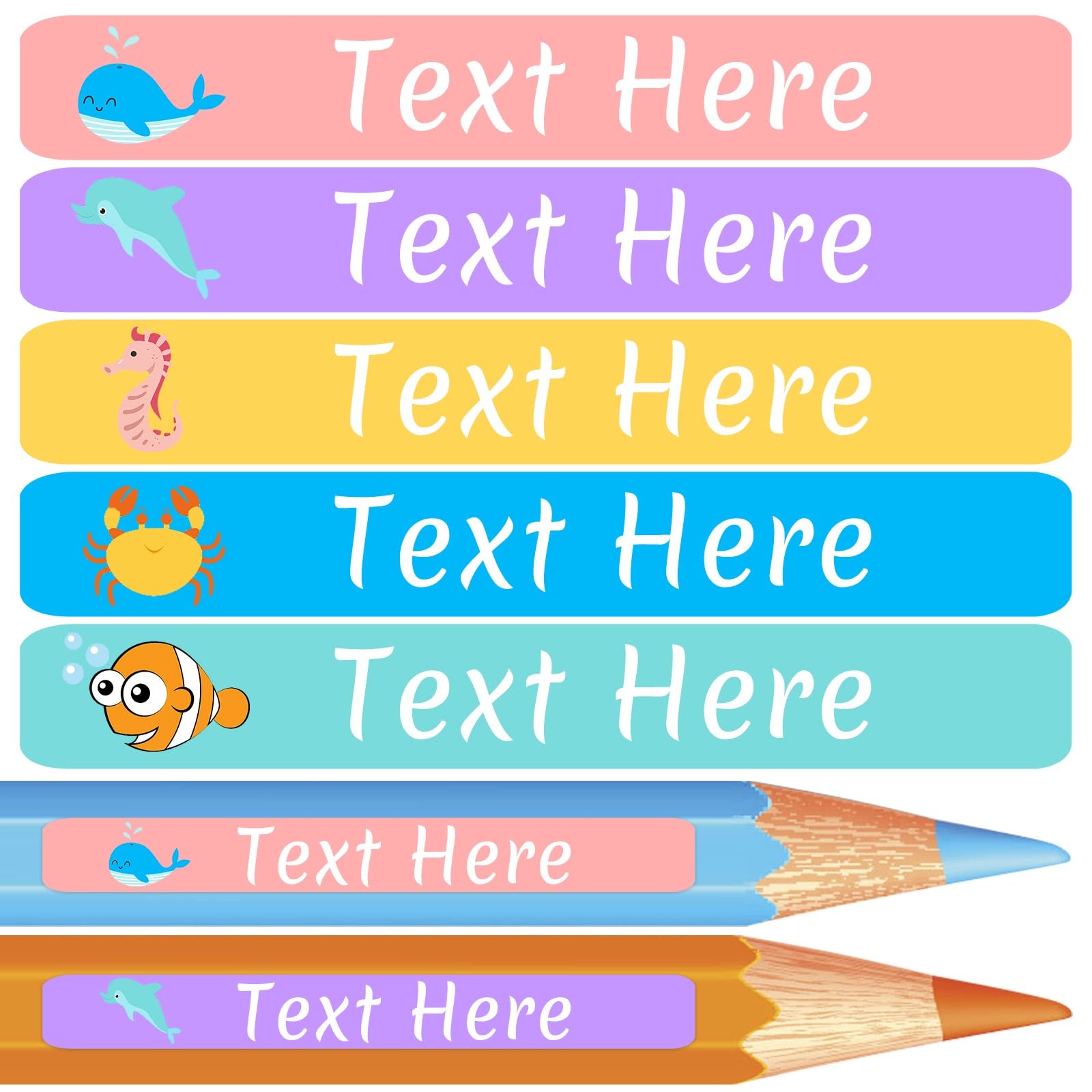 100PCS Custom Waterproof Name Labels for Kids - Personalized Stickers for School Supplies, Books, Bottles & Lunch Boxes (2.36