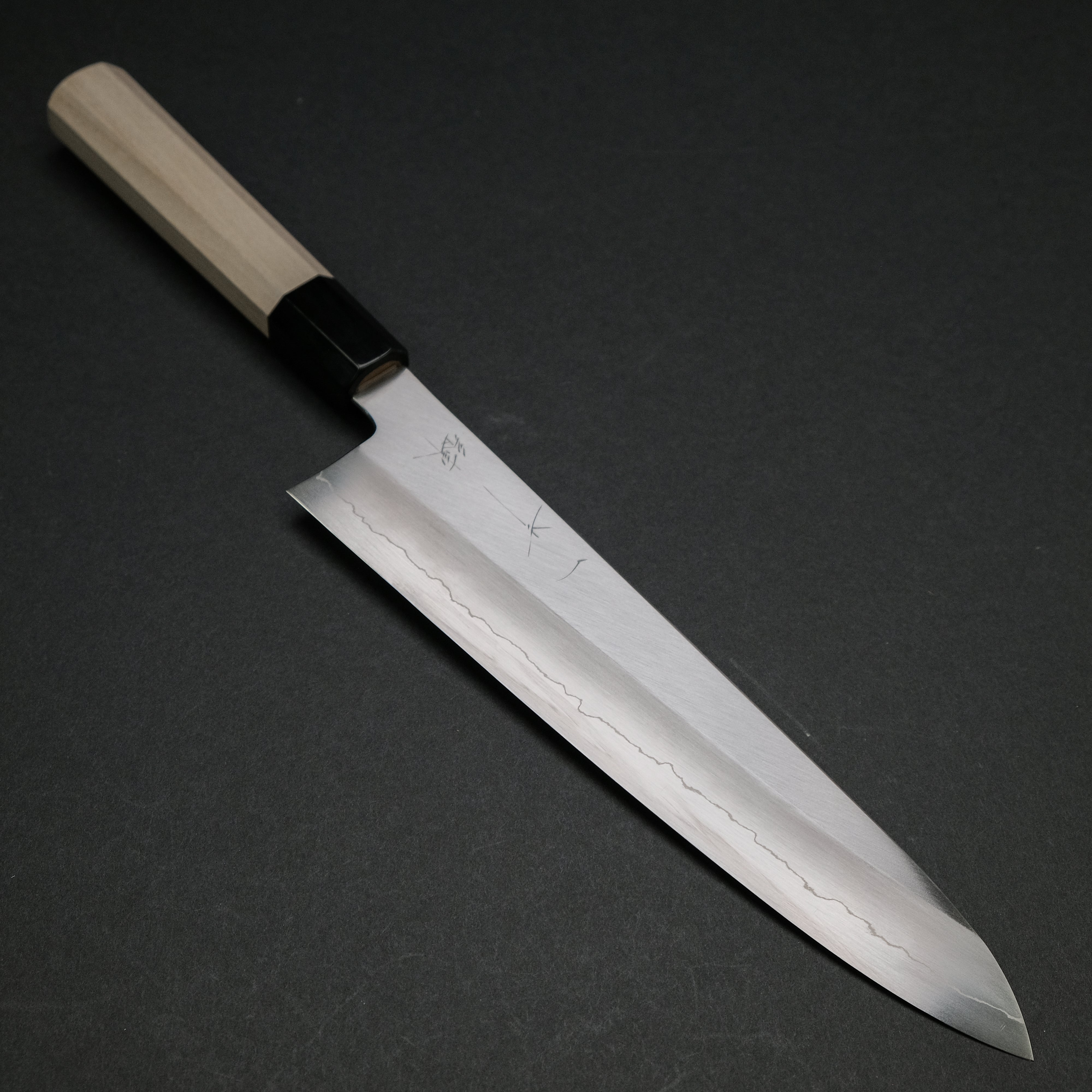Hitohira Kikuchiyo Ren Silver #3 Gyuto Japanese Chef Knife 240mm with Ho Wood Handle - Perfect for Sushi, Meat Slicing & Professional Kitchen Use