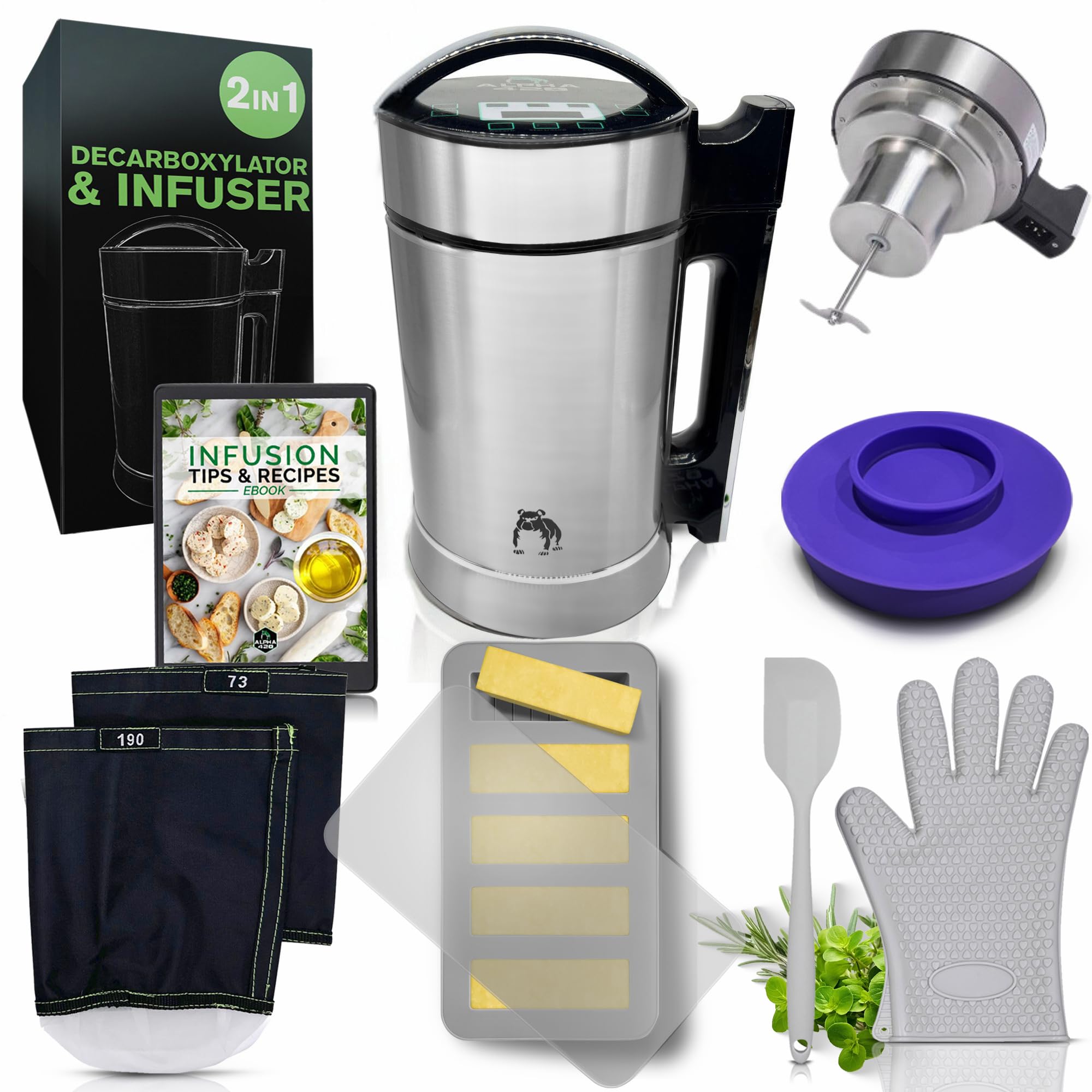 2 in 1 Decarboxylator and Infuser Machine - Electric Butter Maker & Oil Infuser with Gummy Maker - Includes Recipe eBook & Accessories - Perfect for Homemade Edibles, Cannabis Cooking & DIY Infusions