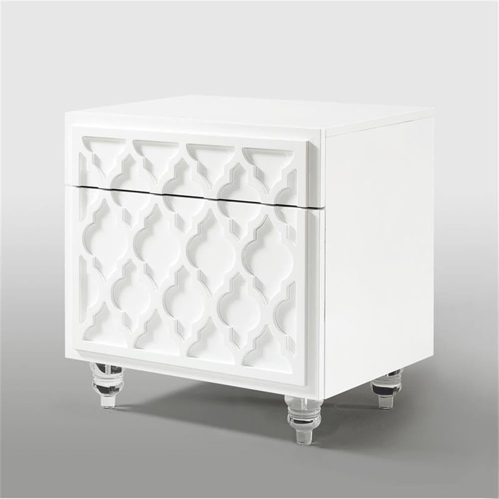 Modern White 1-Drawer Nightstand - Minimalist Bedside Table for Bedroom, Guest Room & Nursery - Compact Storage Solution with Smooth Gliding Drawer