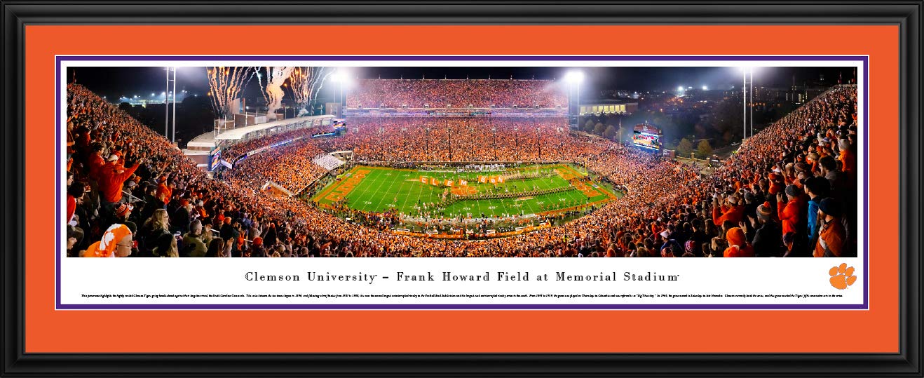 Clemson Tigers Football Wall Art - College Posters, Framed Pictures & Decor for Game Room, Man Cave - Blakeway Panoramas