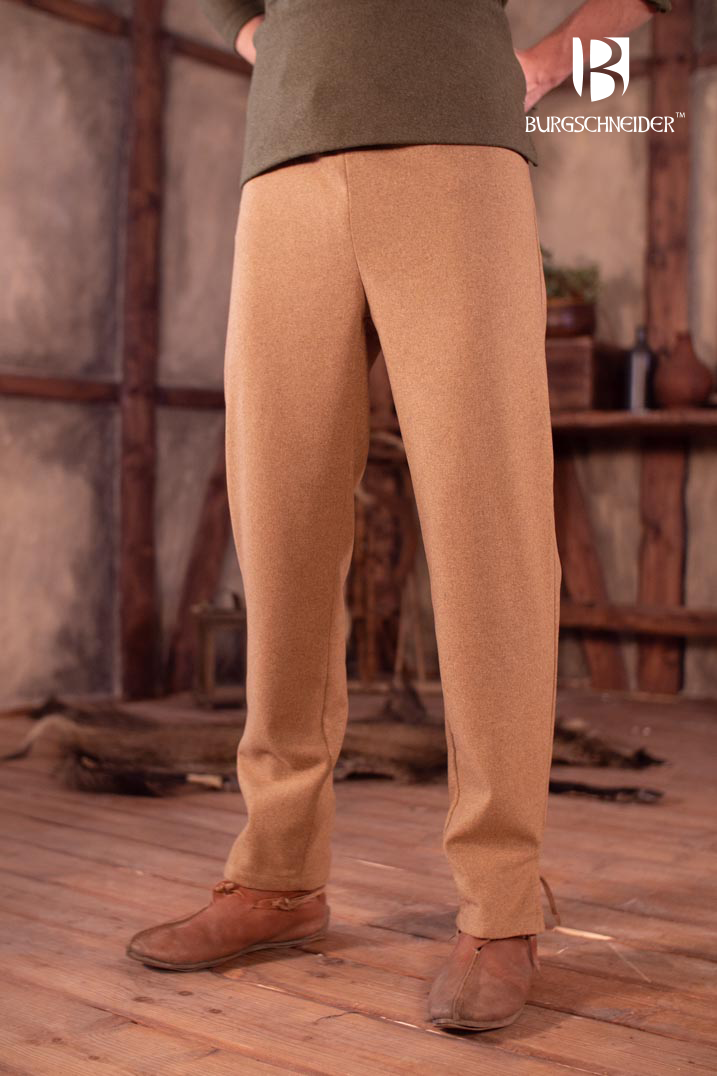 Viking Age Skjoldehamn Pants - Authentic Medieval Norse Trousers in Camel Color | Perfect for LARP, Reenactment & Historical Costuming