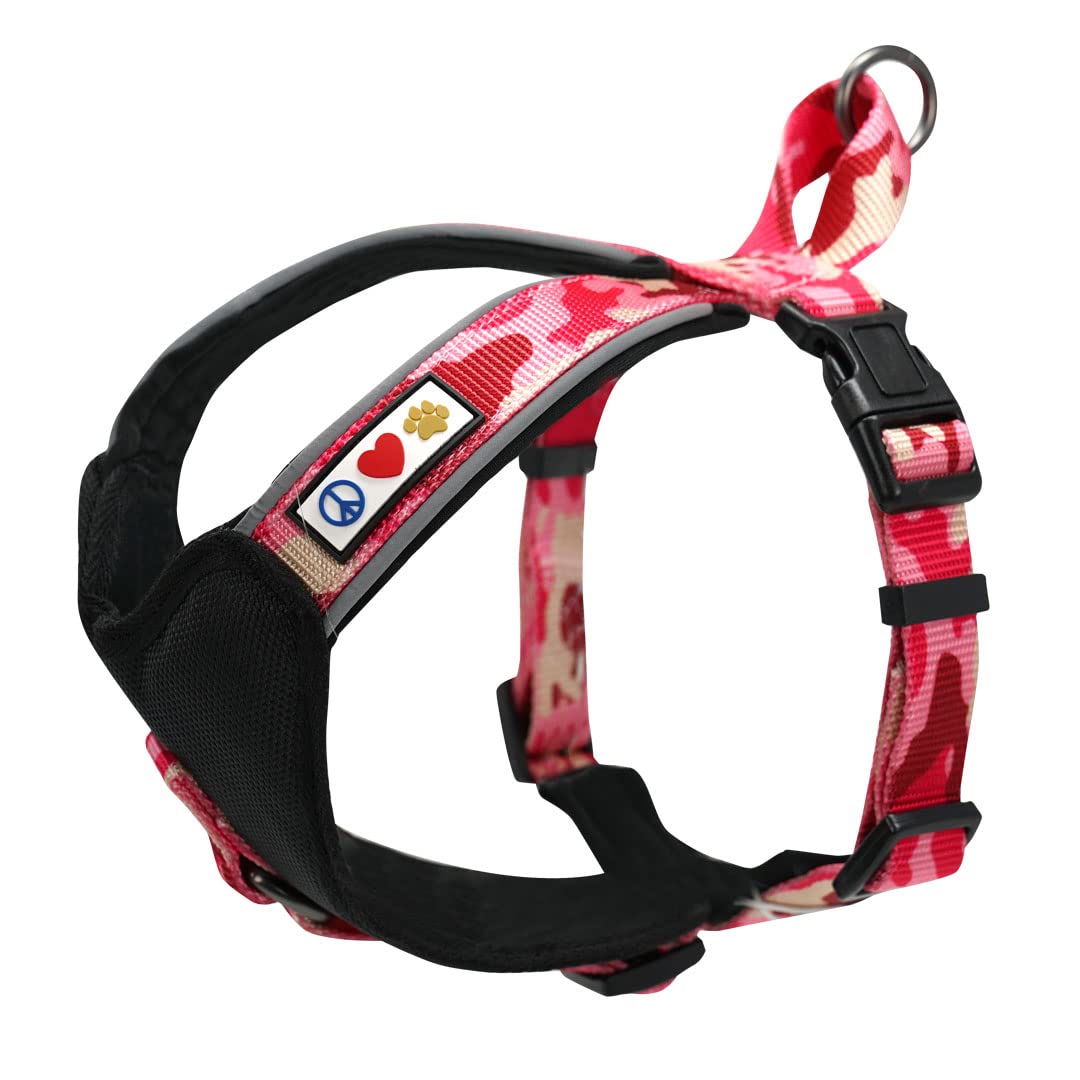 **Reflective Padded Dog Harness for Small Dogs - Comfortable & Adjustable Pet Vest for Walking, Running & Night Safety - Pink S Size - Great Pet Accessories**    *(Use: Perfect for evening walks, jogging, or outdoor adventures with enhanced visibility and comfort for your furry friend!)*