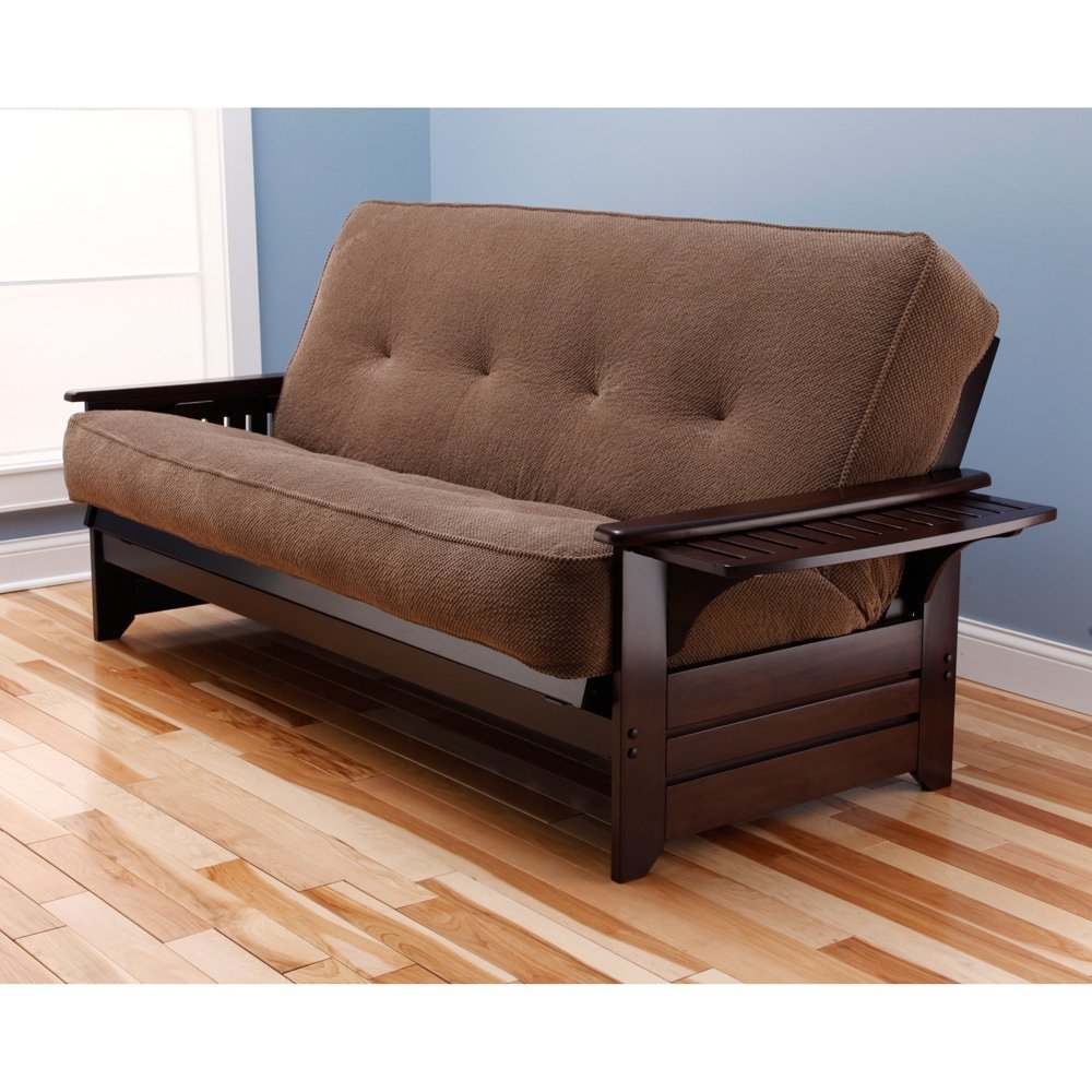 Kodiak Furniture Phoenix Futon with Espresso Finish Frame - Convertible Sofa Bed for Small Spaces, Living Room, Guest Room & Dorm