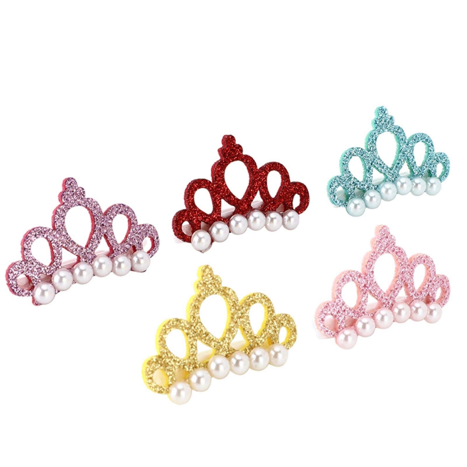 GLOGLOW 25Pcs Small Pet Hair Clips - Snap Hair Clips & Crown Hair Accessories for Dogs & Cats - Perfect for Grooming, Styling & Photo Shoots