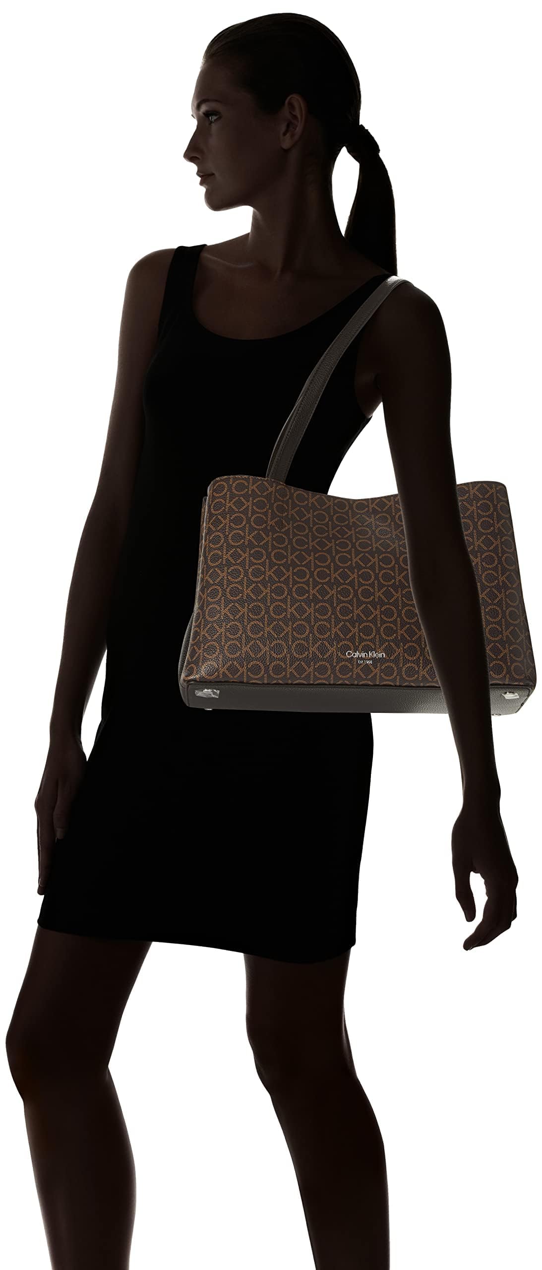 Calvin Klein Adeline Triple Compartment Tote Bag for Women - Spacious Work & Travel Tote with Multiple Pockets - Perfect for Office, Commute & Weekend Getaways