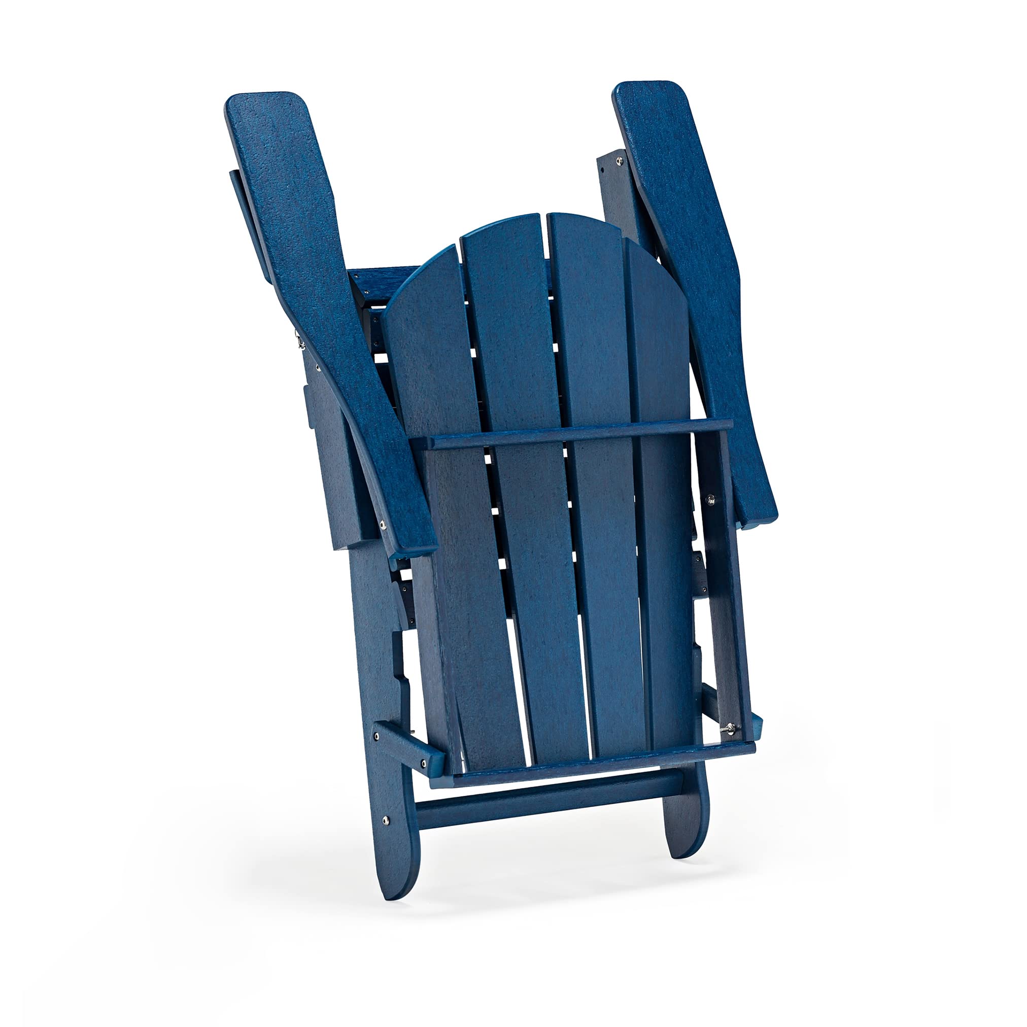 WO Home Furniture Adirondack Chairs & Table Set - 3-Piece Outdoor Folding Chairs with Side Table - Weather & UV Resistant for Lawn, Garden, Bonfire, Balcony, Patio, Deck (Navy Blue) - Perfect for Relaxing, Entertaining & Outdoor Gatherings