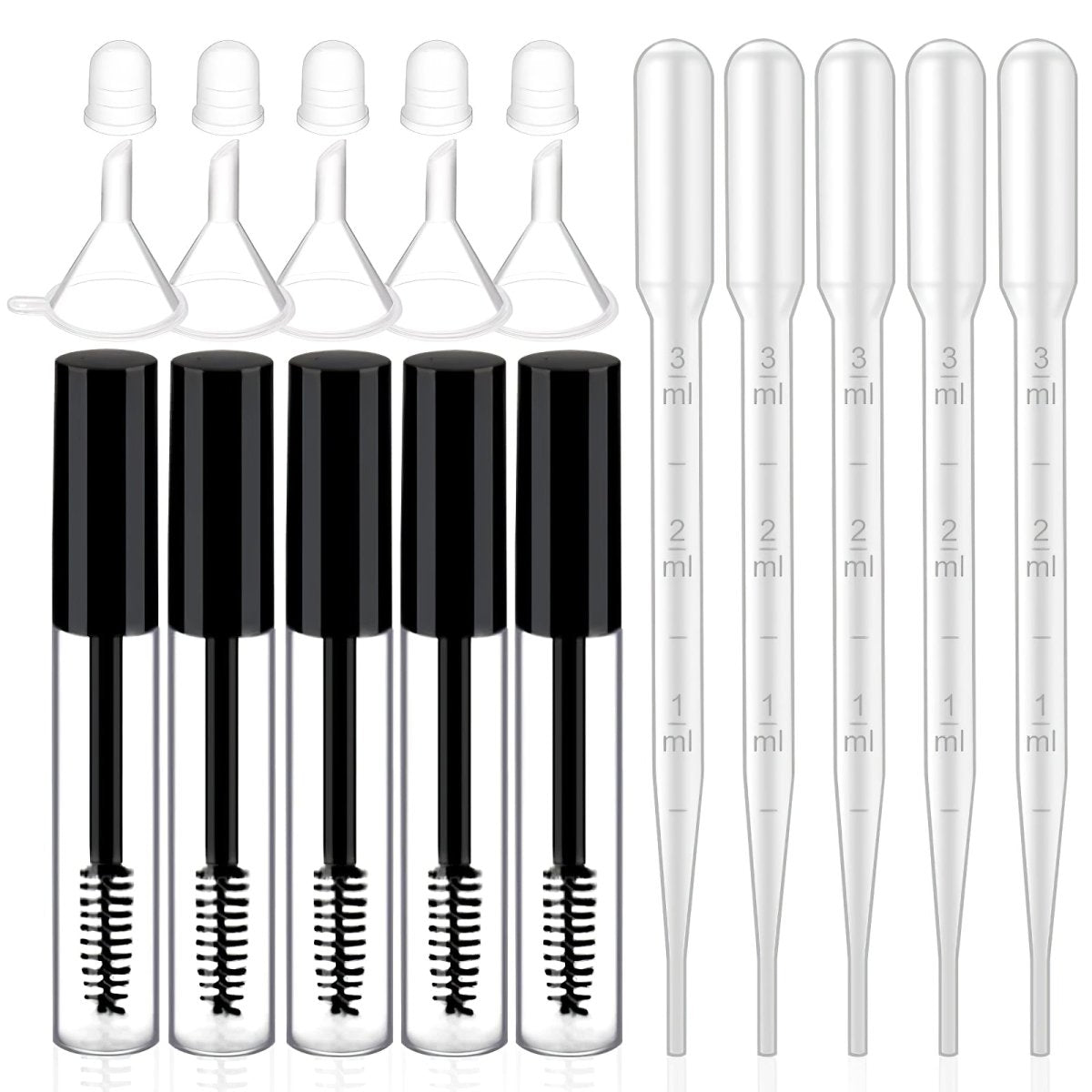 3 Pack Empty Mascara Tubes for DIY Eyelash Extensions - Refillable Mascara Containers for Makeup Artists & Beauty Enthusiasts - Perfect for Salon Use, Travel & Home Makeup Kits