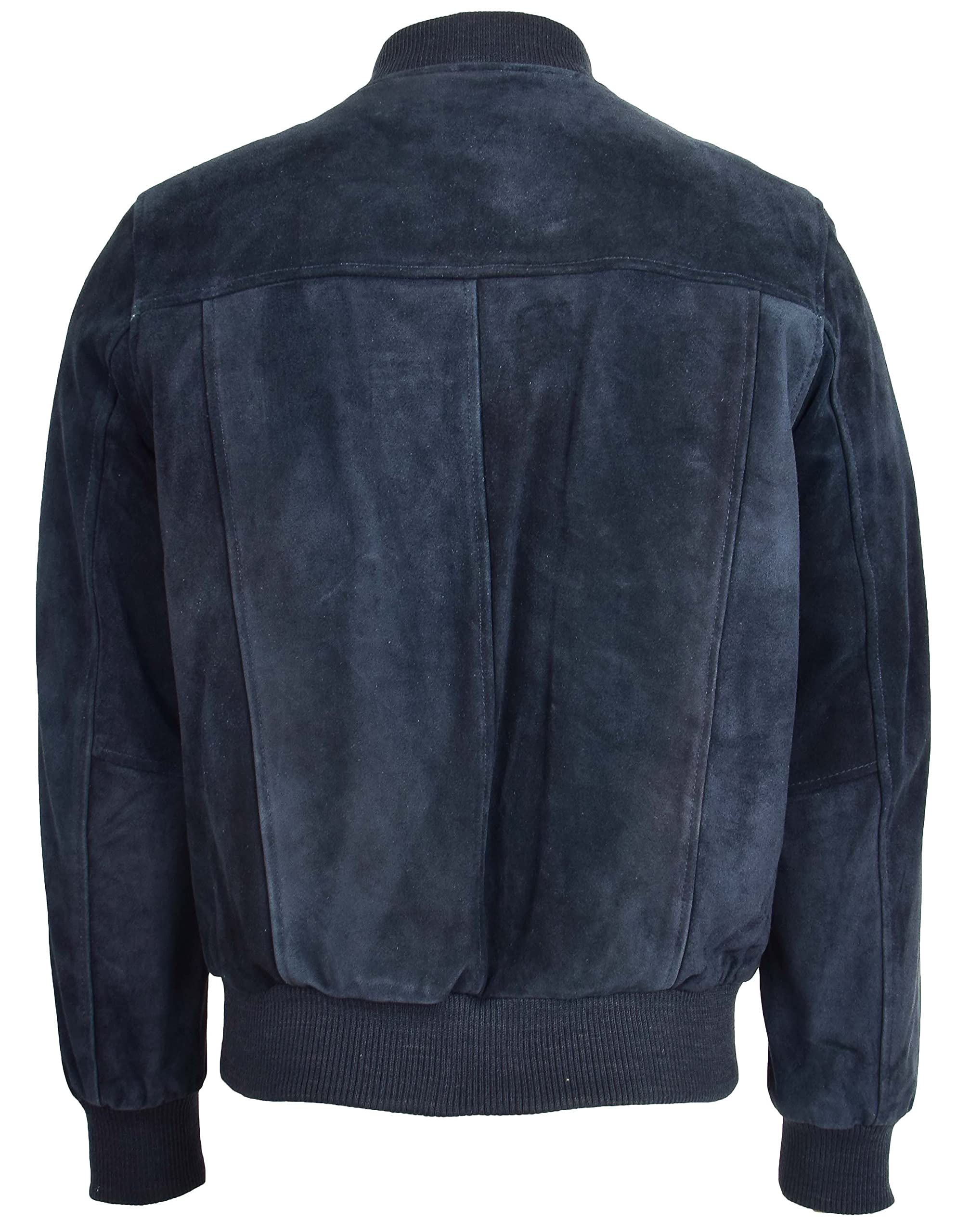 Genuine Suede Men's Bomber Jacket - Classic Varsity Style Leather Coat for Casual & Smart Outfits | Perfect for Fall, Winter & Outdoor Activities