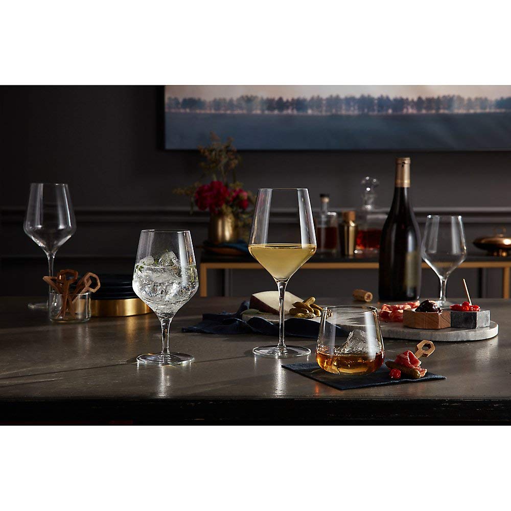 Libbey 9324 Prism 20oz Wine Glasses Set of 12 - Premium Crystal Clear Stemware for Red & White Wine - Perfect for Dinner Parties, Weddings & Home Entertaining