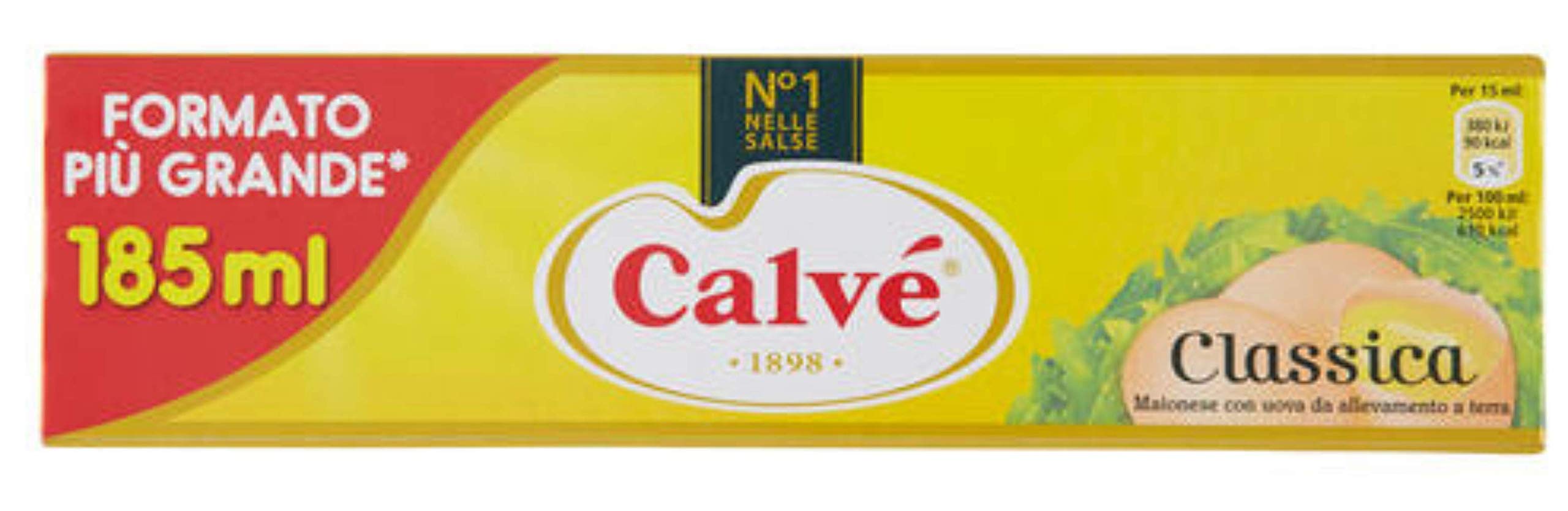 Calvé Classica Gluten-Free Italian Mayonnaise 185ml (Pack of 2) - Authentic Imported Italian Mayo for Sandwiches, Salads & Dips