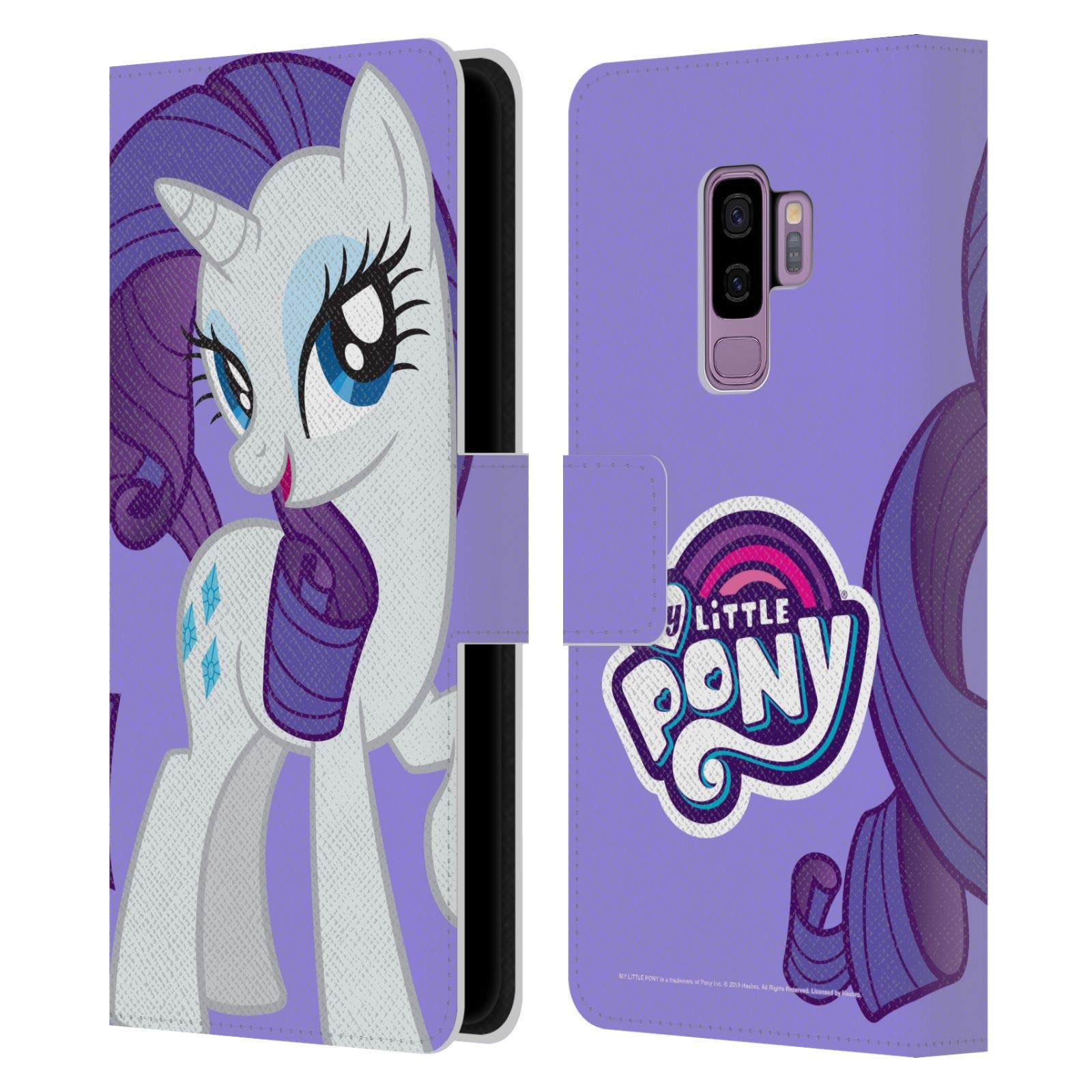 Official My Little Pony Rarity Leather Book Wallet Case for Samsung Galaxy S9+/S9 Plus - Licensed Character Art Phone Cover for Girls, Teens & Collectors - Perfect for School, Work & Travel Accessories