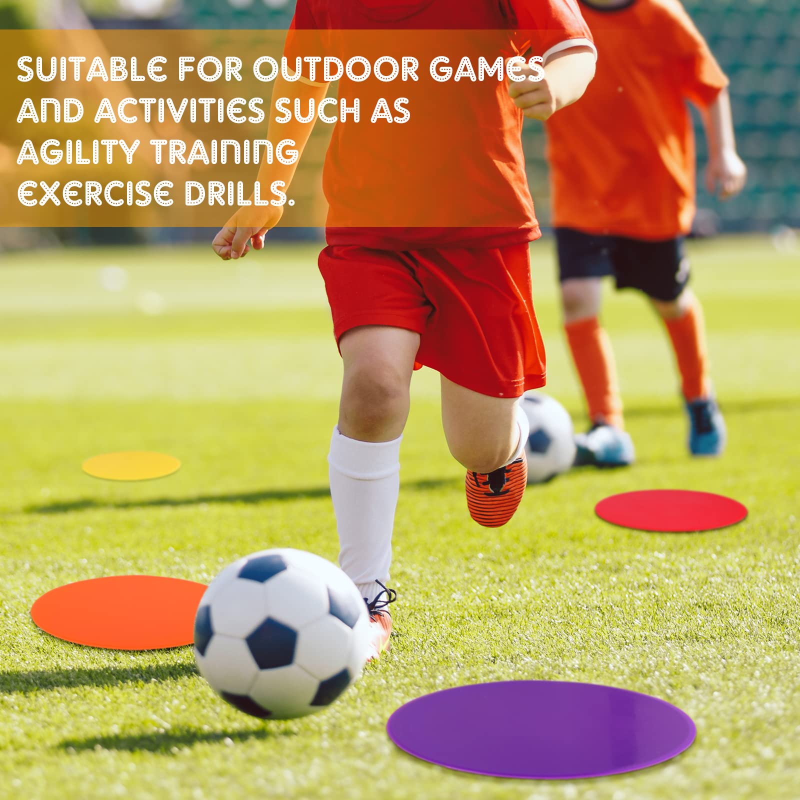 60 Pcs Non-Slip Vinyl Spot Markers with Carry Bag - Gym Floor Dots for Basketball, Soccer, Football Training | Agility & Speed Drills | Dance & Classroom Activities | Multi-Sport Use