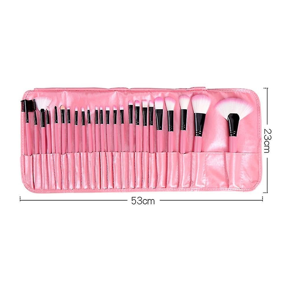 HUDA GIRL BEAUTY 24-Piece Soft Bristle Makeup Brush Set with PU Leather Case - Black & Pink | Professional Cosmetic Brush Kit for Foundation, Blending, Contouring | Perfect for Makeup Artists & Beauty Enthusiasts