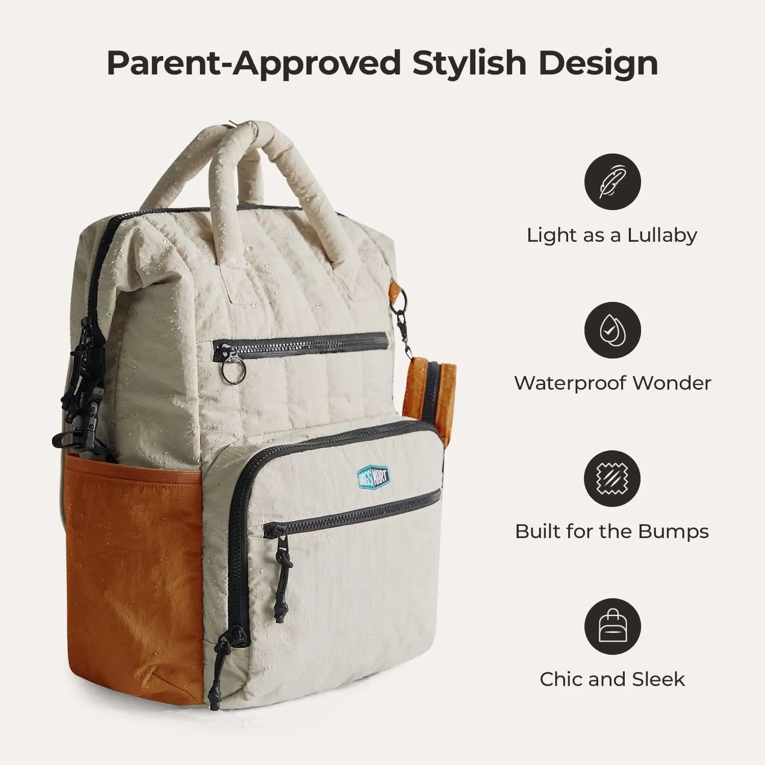 Paz 25L Waterproof Diaper Backpack for Baby Essentials - Perfect for Travel, Daycare & Parenting On-the-Go