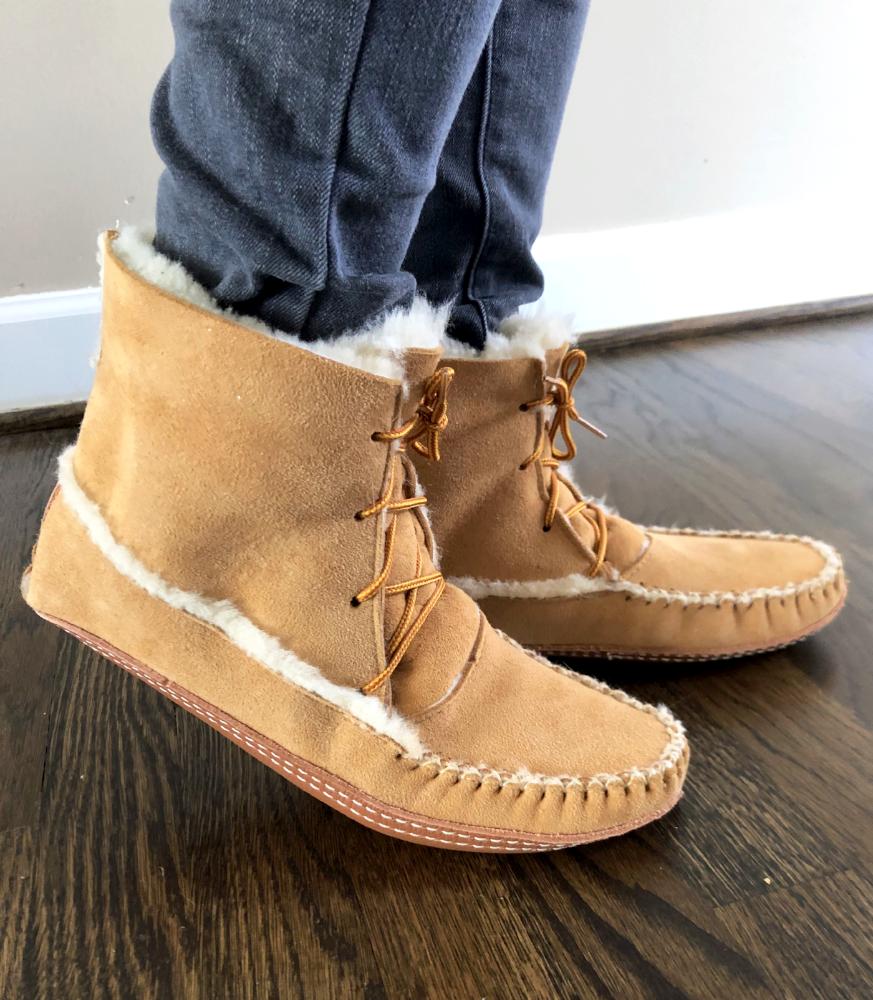 Women's Sheepskin Lined Soft Sole Moccasin Slipper Boots - Cozy Winter House Shoes for Indoor & Outdoor Comfort - Perfect for Lounging, Travel and Cold Weather Wear